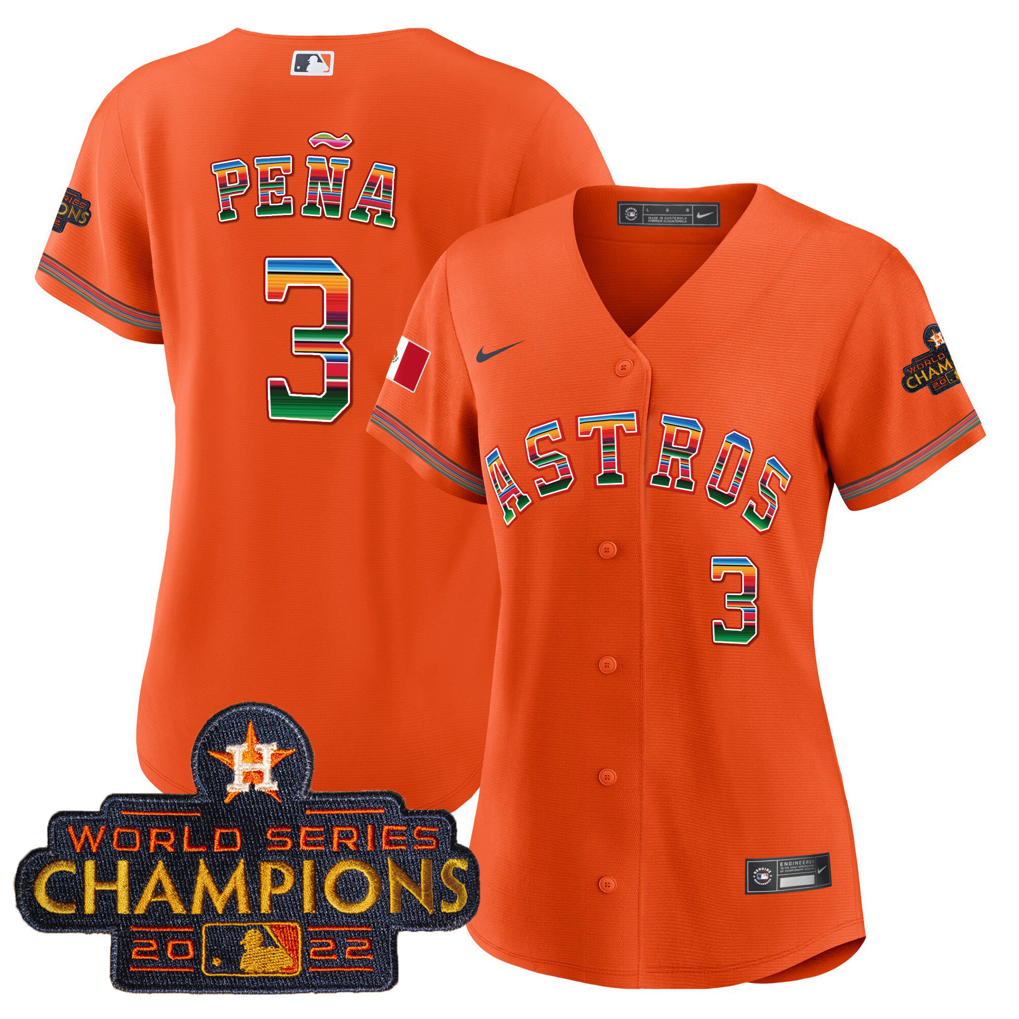 Women's Astros Mexico Baseball Limited Jersey - All Stitched - Image 9
