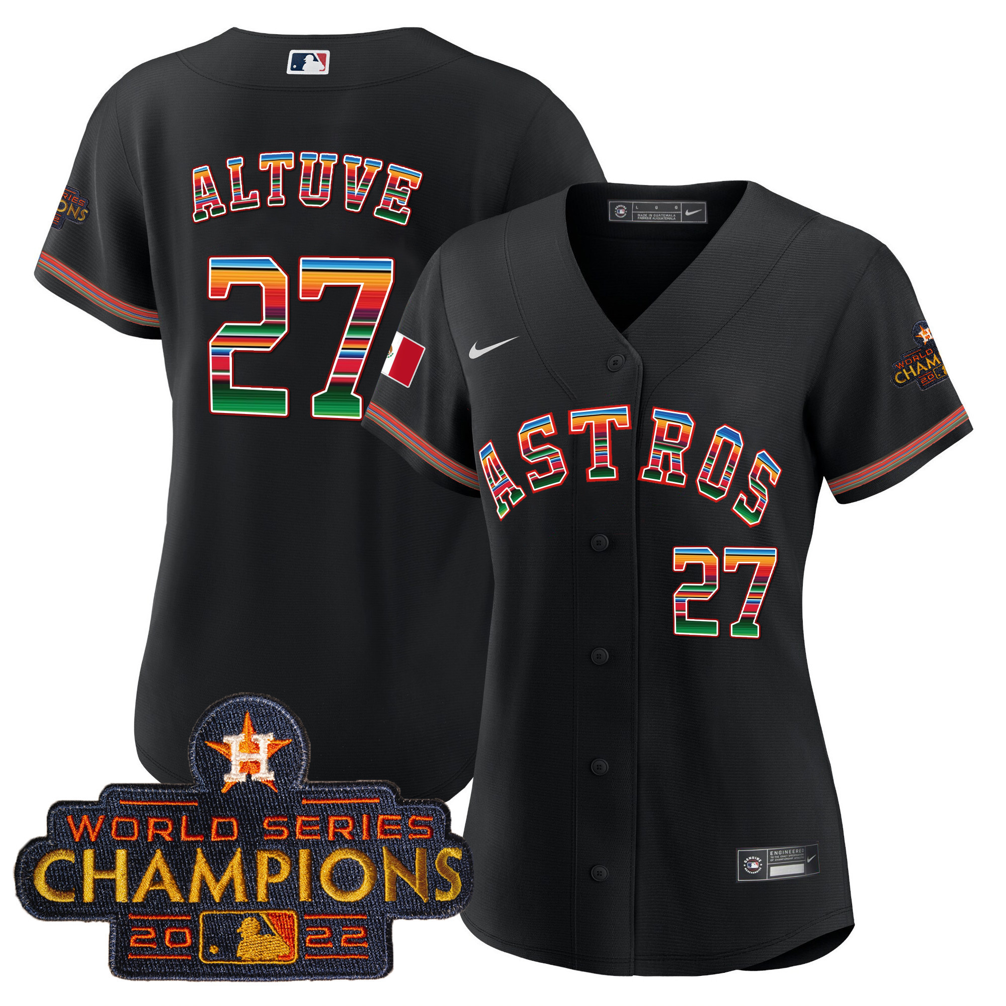 Women's Astros Mexico Baseball Limited Jersey - All Stitched - Image 3