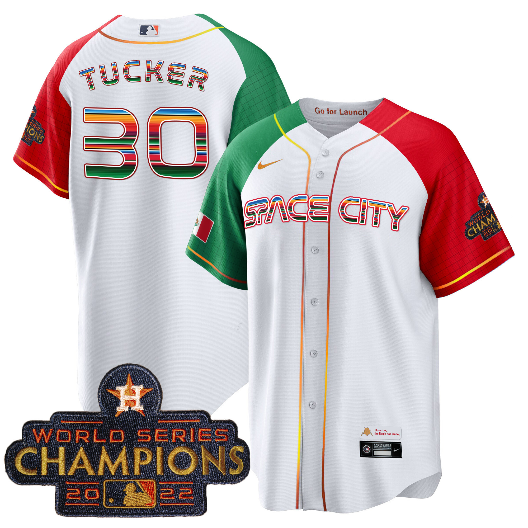 Men's Astros Space City Mexico Cool Base Jersey - All Stitched - Image 46