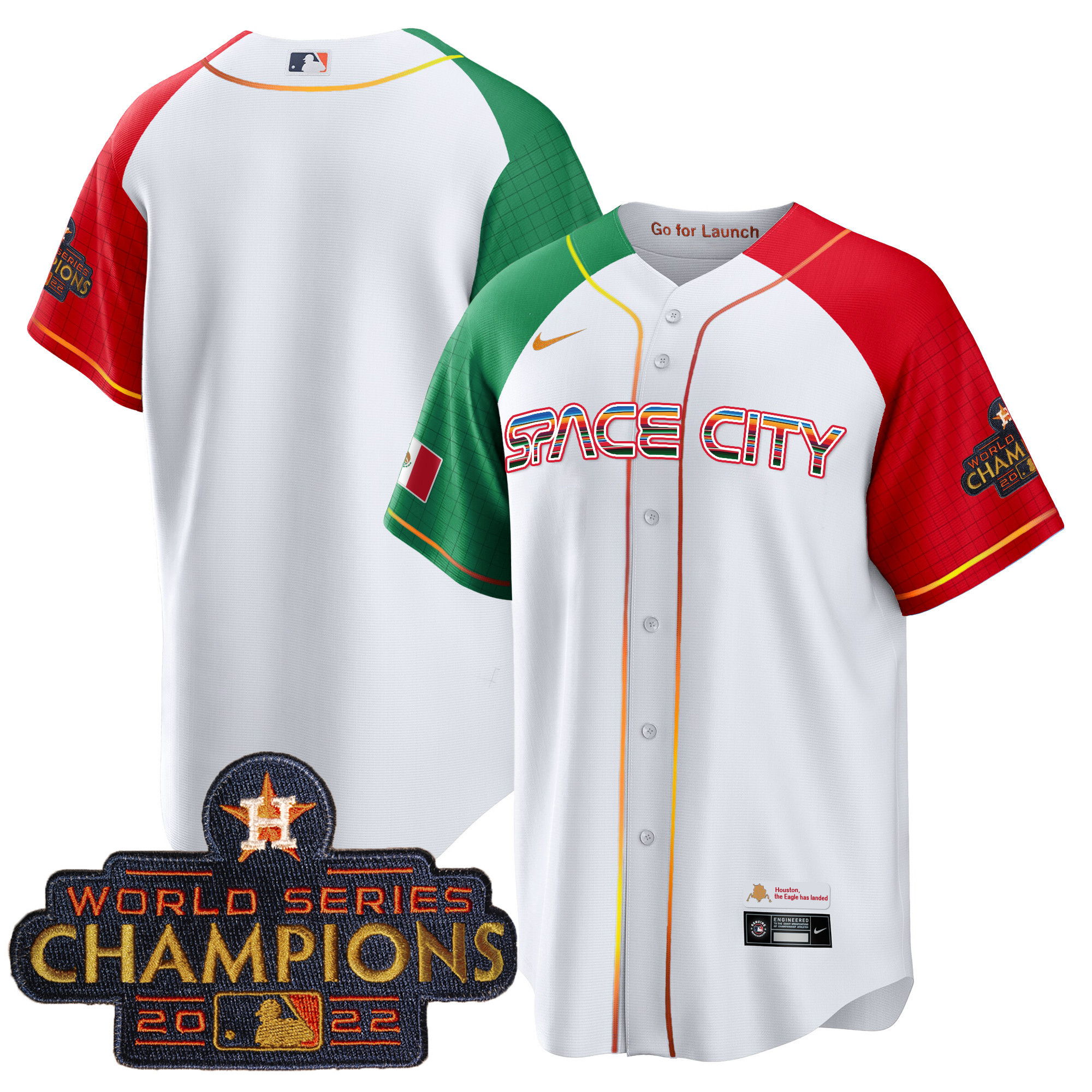Men's Astros Space City Mexico Cool Base Jersey - All Stitched - Image 48