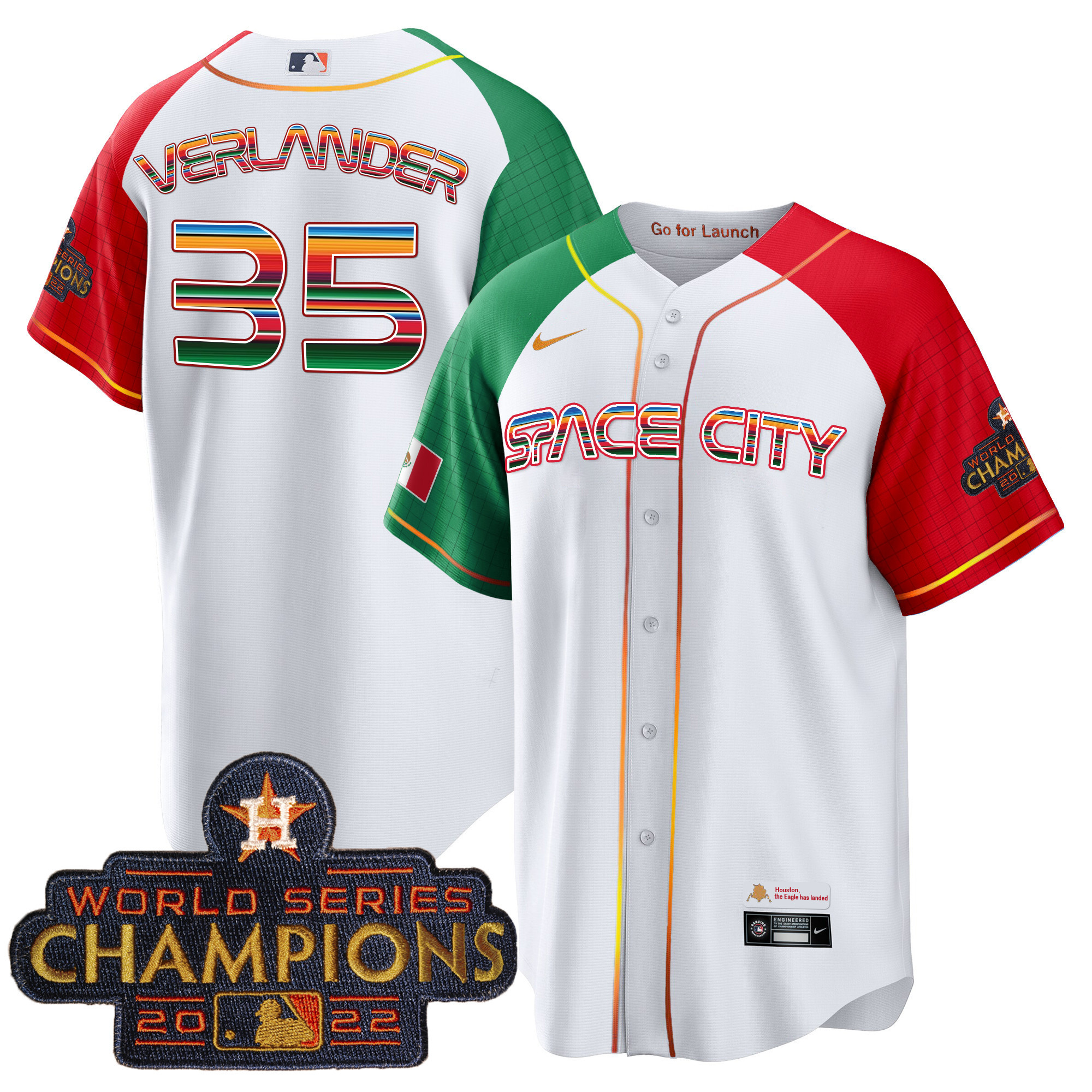 Men's Astros Space City Mexico Cool Base Jersey - All Stitched - Image 45