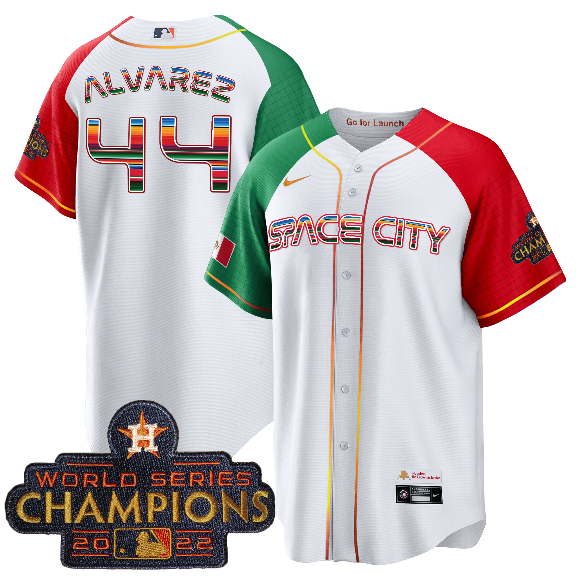 Men's Astros Space City Mexico Cool Base Jersey - All Stitched - Image 44