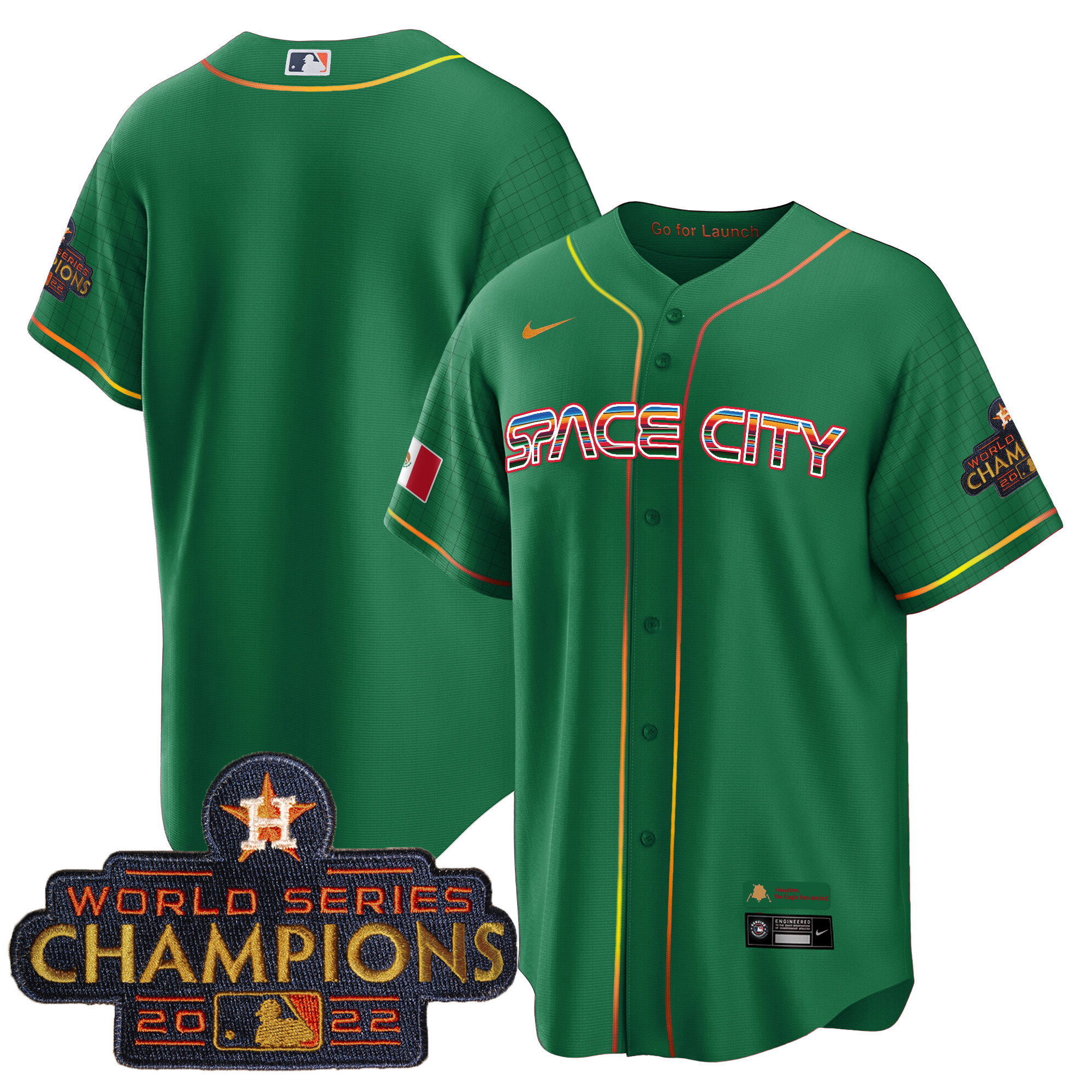 Men's Astros Space City Mexico Cool Base Jersey - All Stitched - Image 40