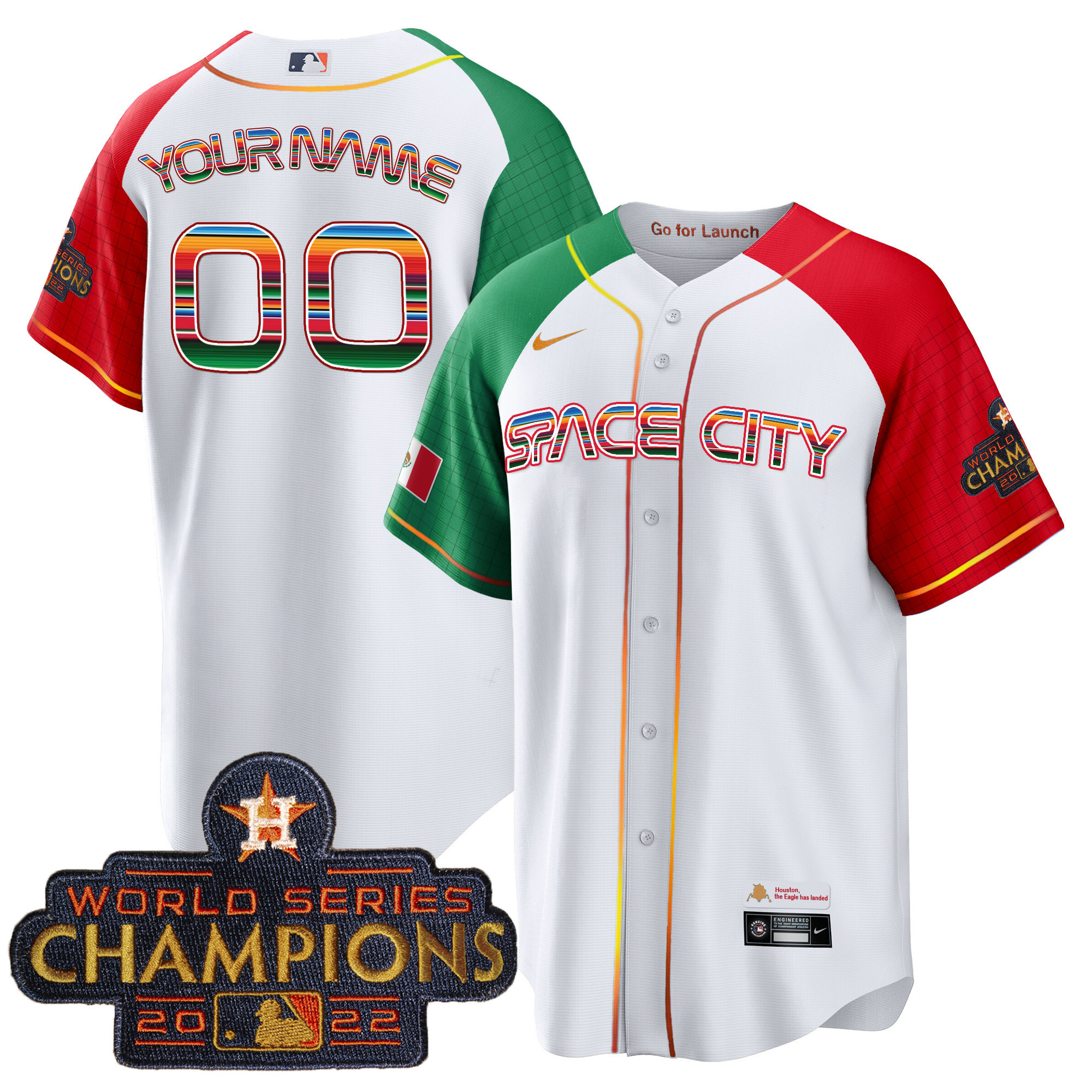 Astros Space City Mexico Cool Base Custom Jersey - All Stitched - Image 6