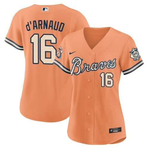 Women’s Atlanta Braves Peaches n’ Cream Jersey – All Stitched - Image 5