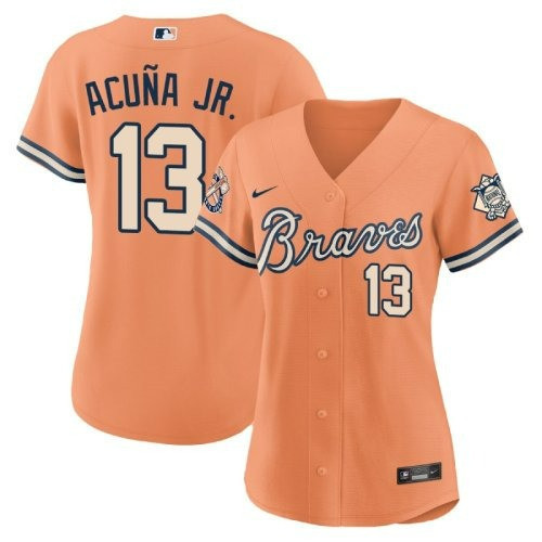 Women’s Atlanta Braves Peaches n’ Cream Jersey – All Stitched
