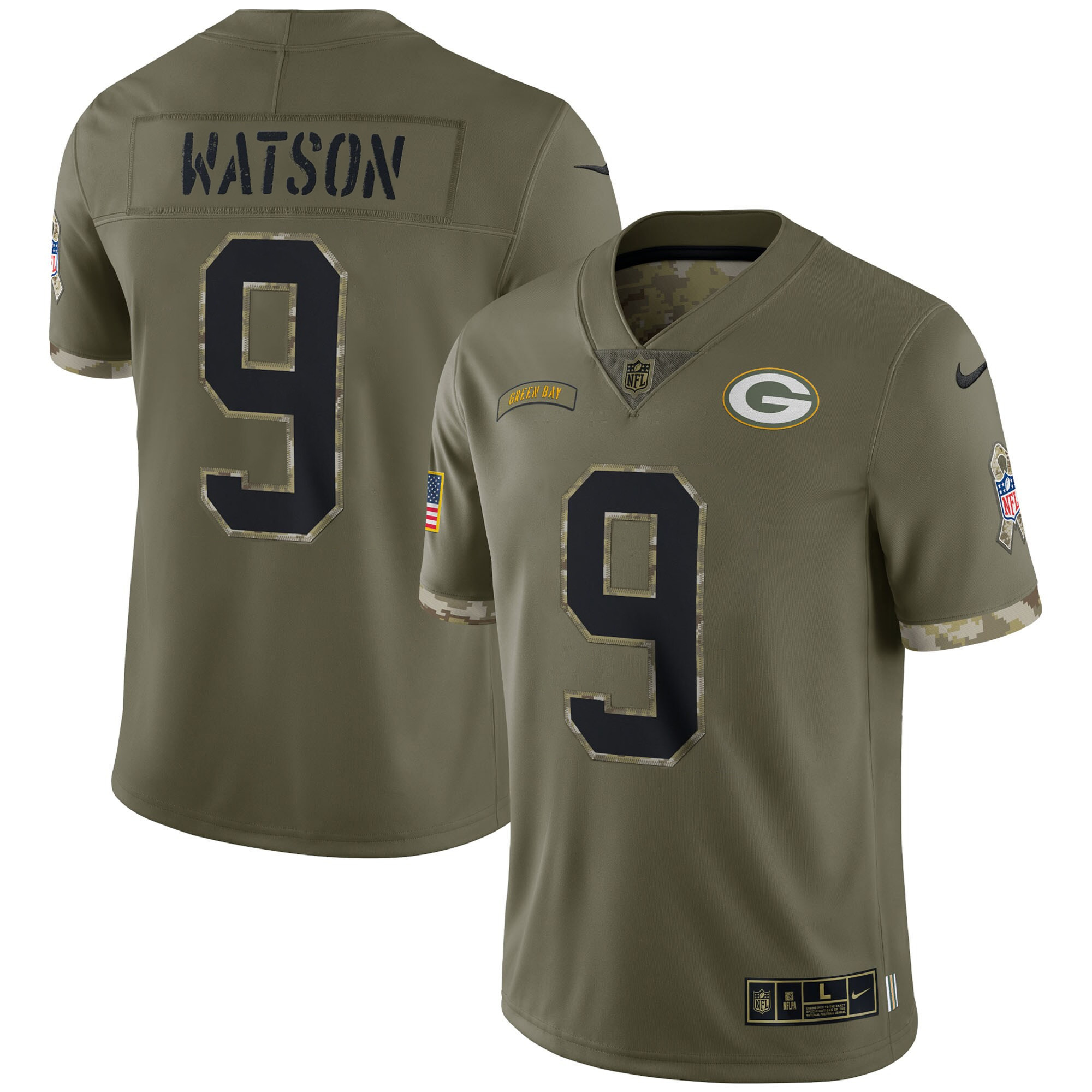 Green Bay Packers Salute To Service Jersey - All Stitched