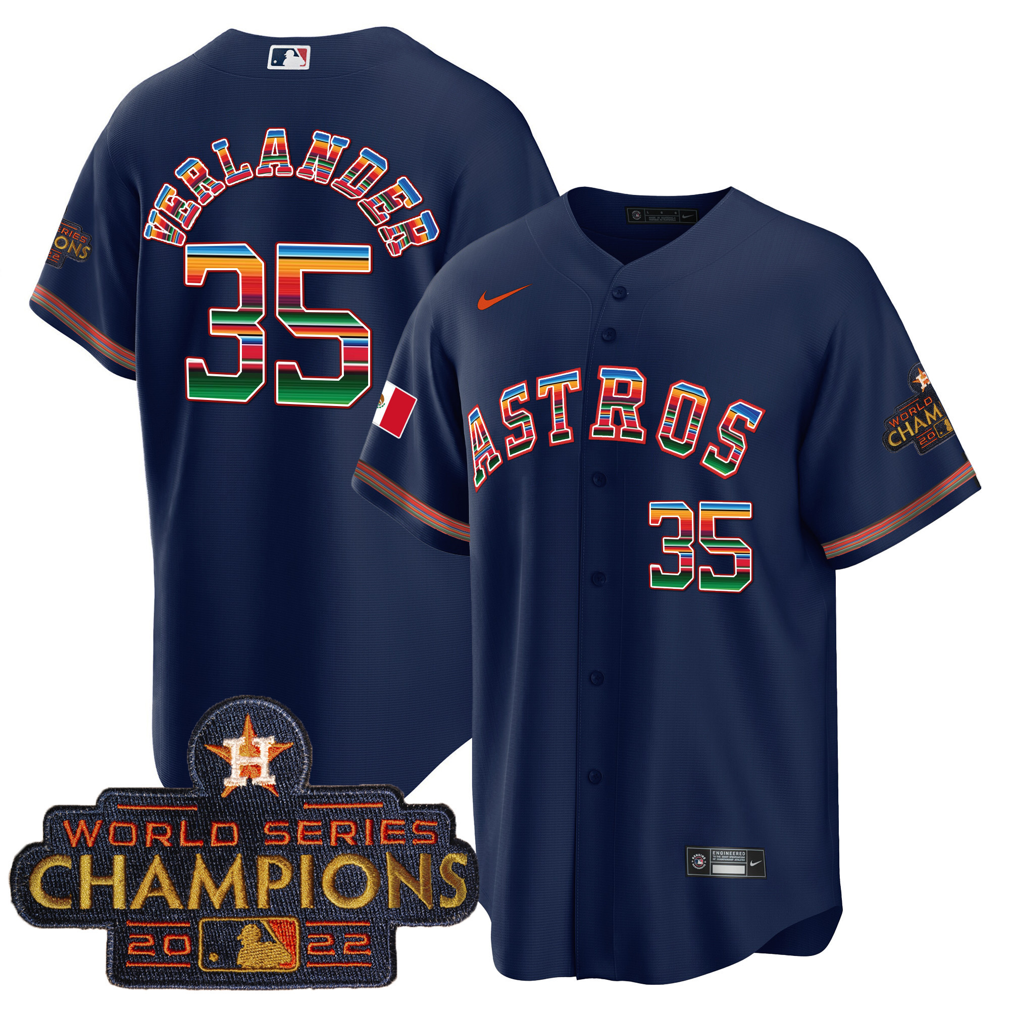 Men's Astros Mexico Cool Base Limited Jersey V2 - All Stitched - Image 5
