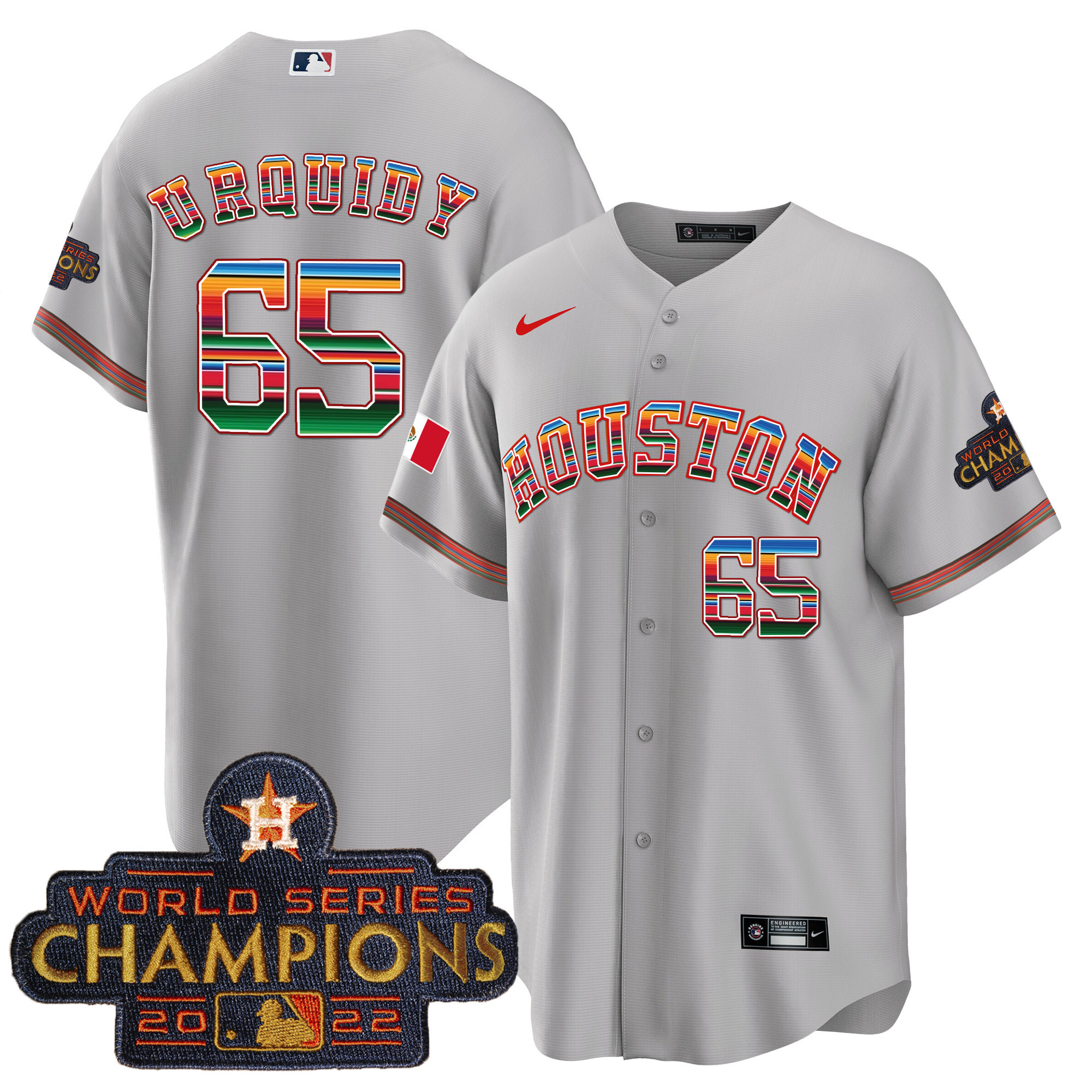 Men's Astros Mexico Cool Base Limited Jersey V2 - All Stitched - Image 31