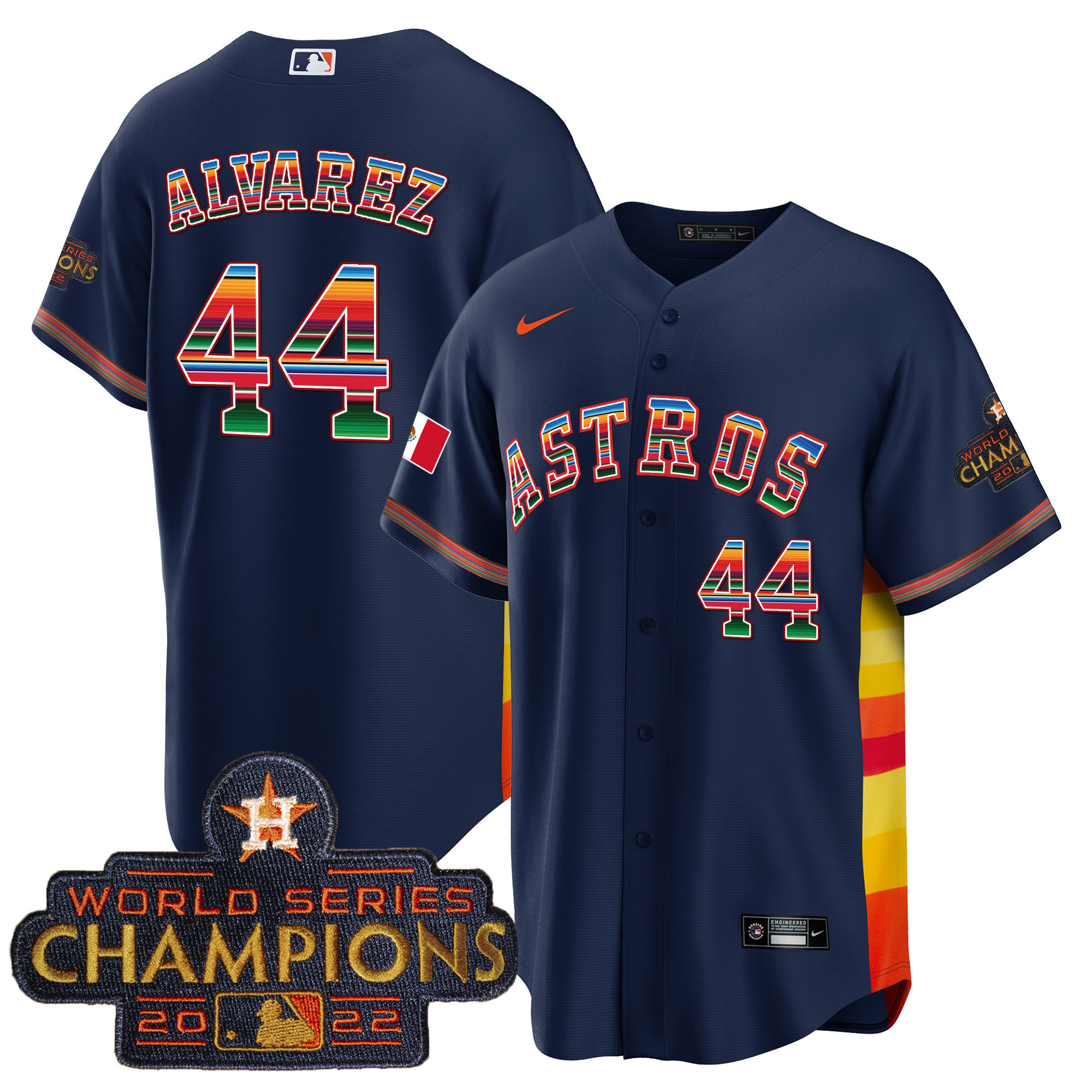 Men's Astros Mexico Cool Base Limited Jersey V2 - All Stitched - Image 36