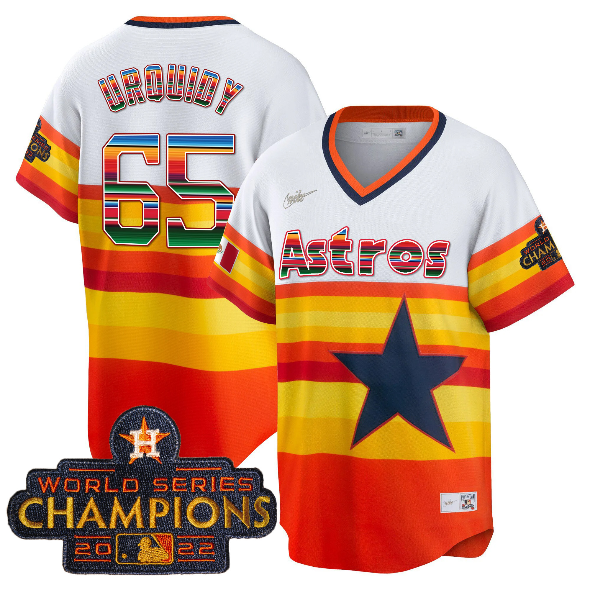 Men's Astros Mexico Cool Base Limited Jersey V2 - All Stitched - Image 15