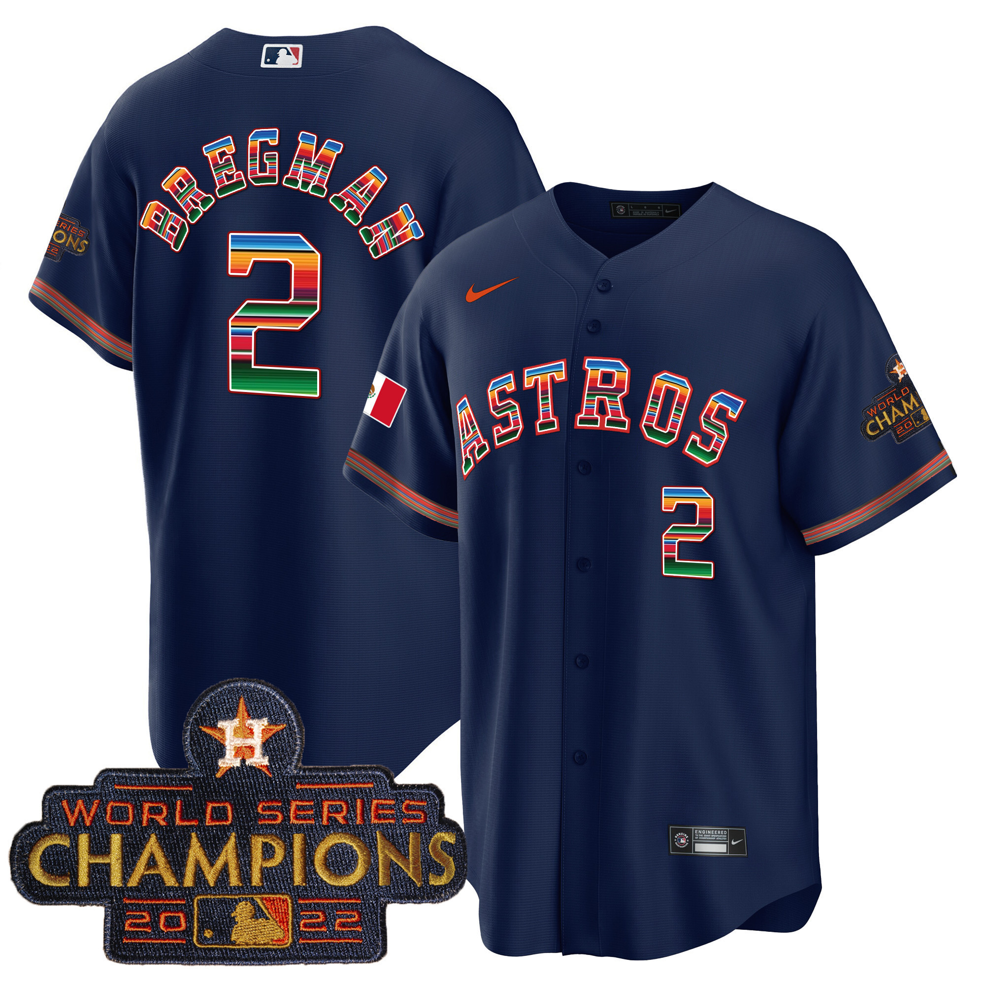 Men's Astros Mexico Cool Base Limited Jersey V2 - All Stitched - Image 2