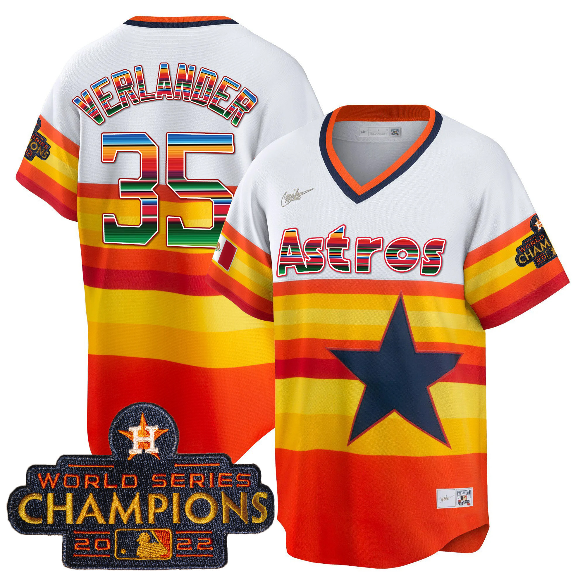 Men's Astros Mexico Cool Base Limited Jersey V2 - All Stitched - Image 13
