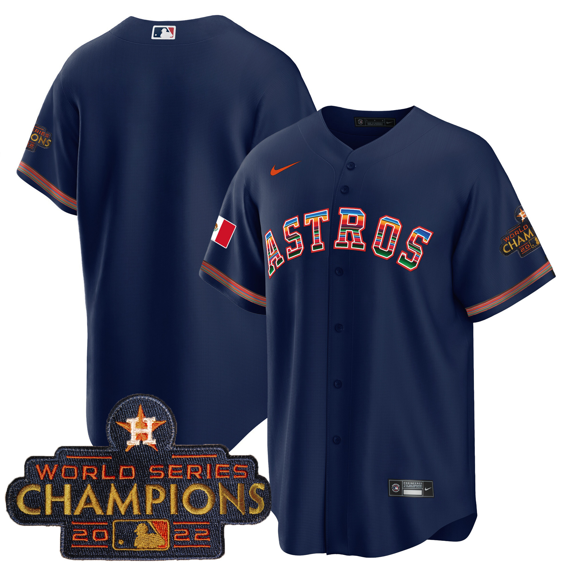 Men's Astros Mexico Cool Base Limited Jersey V2 - All Stitched - Image 8