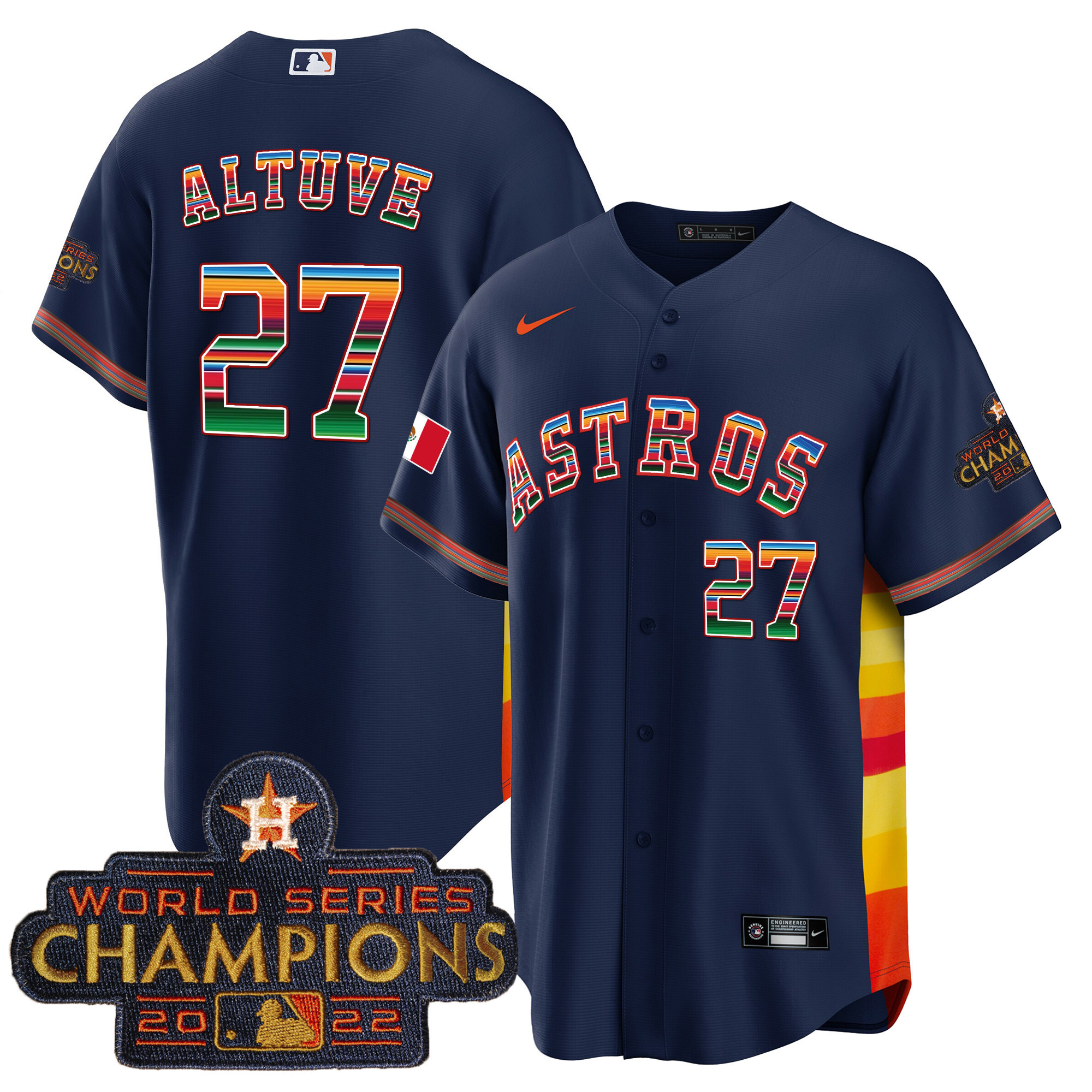 Men's Astros Mexico Cool Base Limited Jersey V2 - All Stitched - Image 35