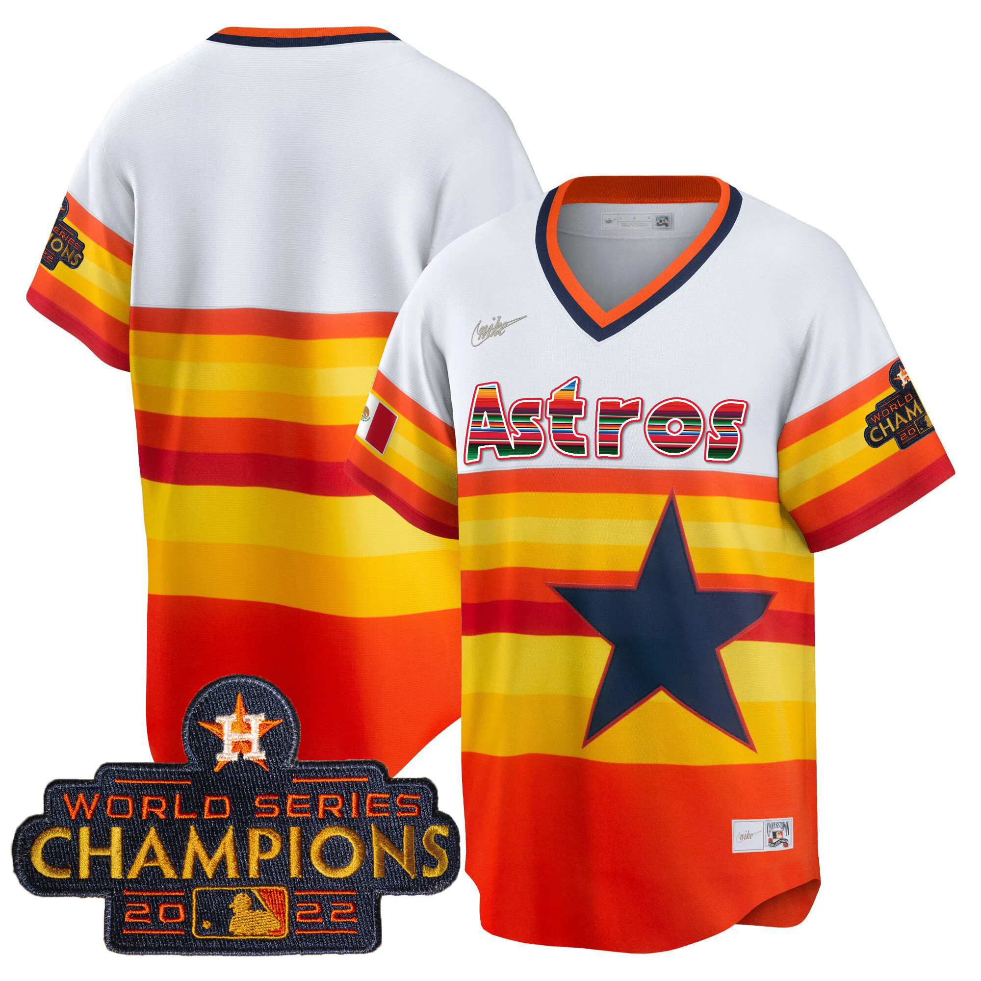 Men's Astros Mexico Cool Base Limited Jersey V2 - All Stitched - Image 16