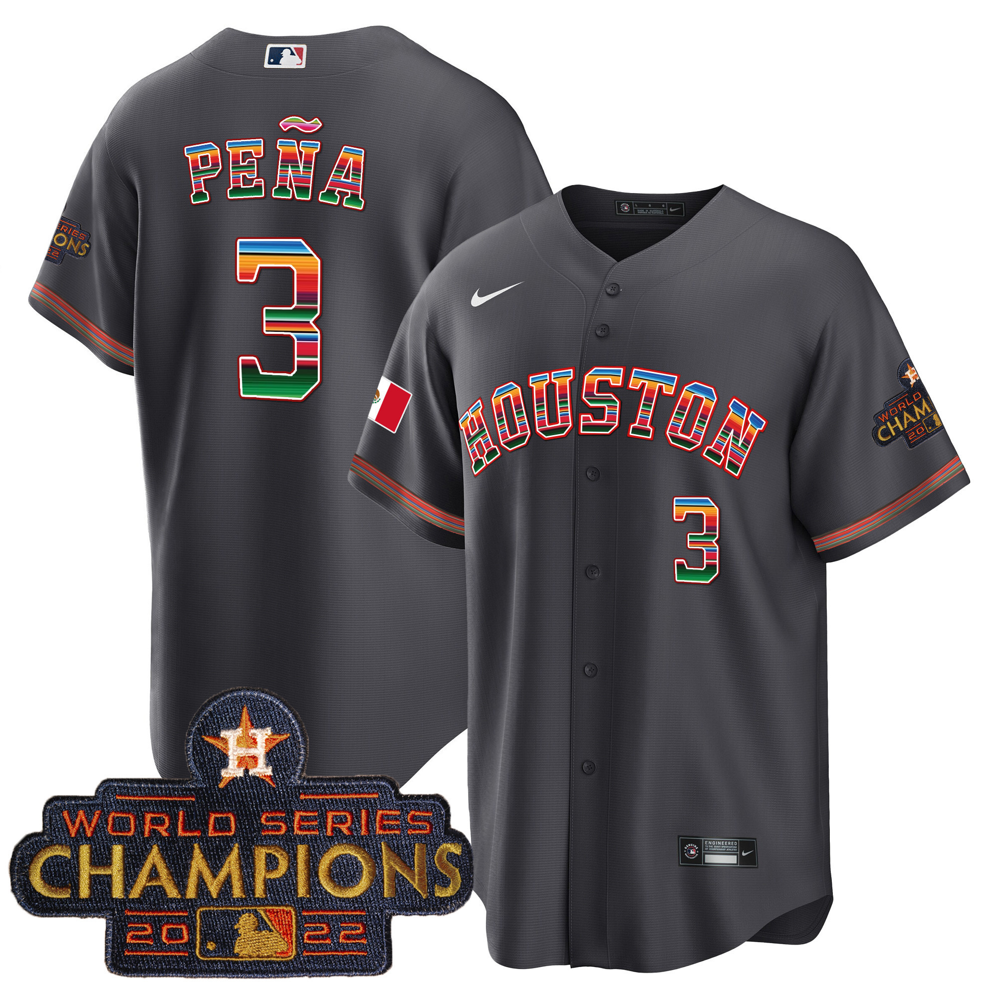 Men's Astros Mexico Cool Base Limited Jersey V2 - All Stitched - Image 17