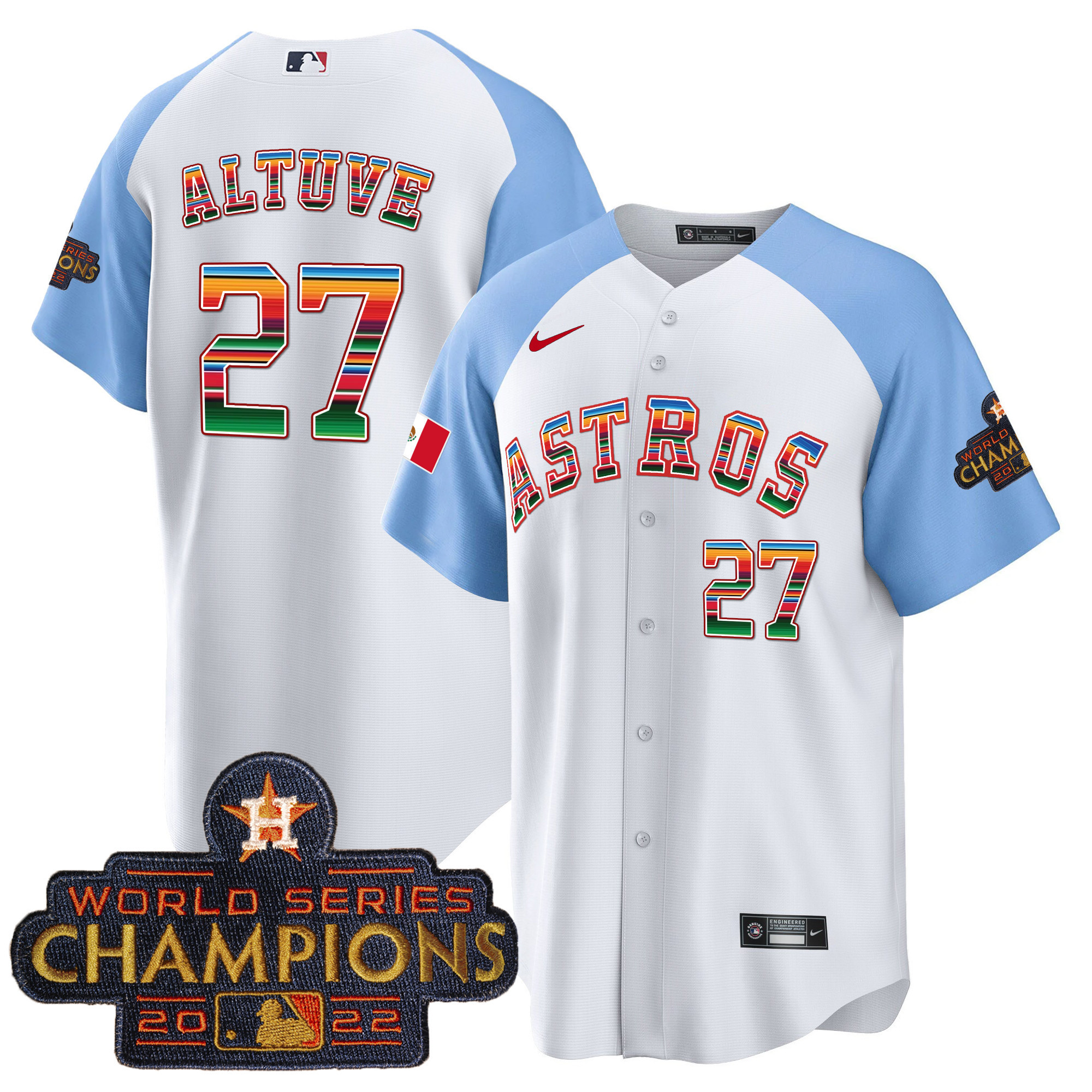 Men's Astros Mexico Cool Base Limited Jersey V2 - All Stitched - Image 43