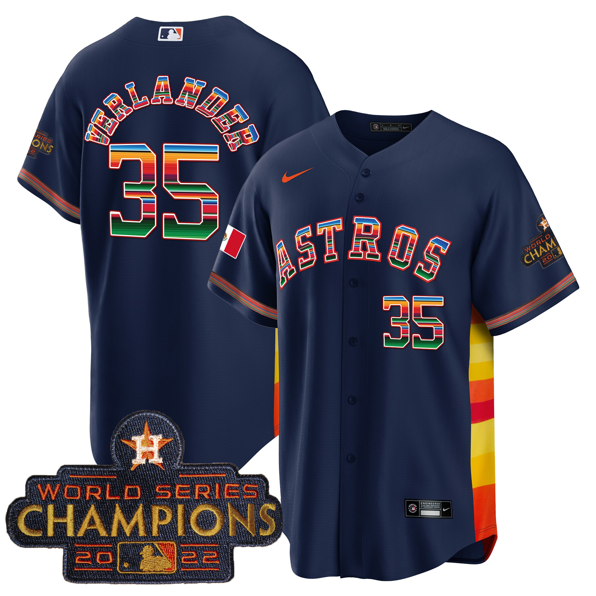 Men's Astros Mexico Cool Base Limited Jersey V2 - All Stitched - Image 37