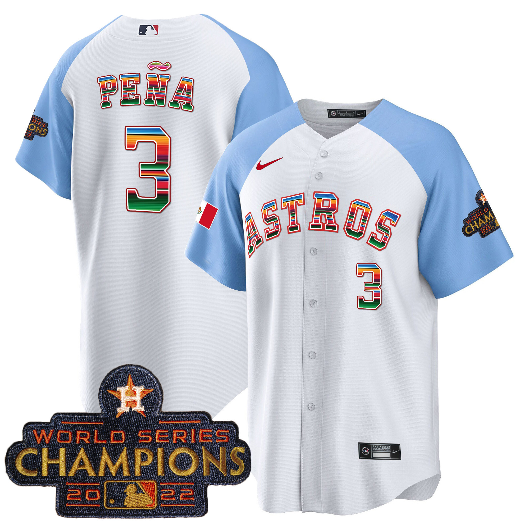 Men's Astros Mexico Cool Base Limited Jersey V2 - All Stitched - Image 41
