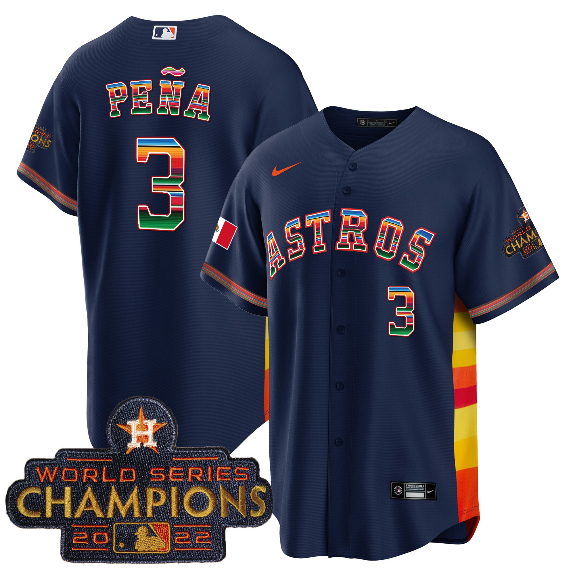 Men's Astros Mexico Cool Base Limited Jersey V2 - All Stitched - Image 33