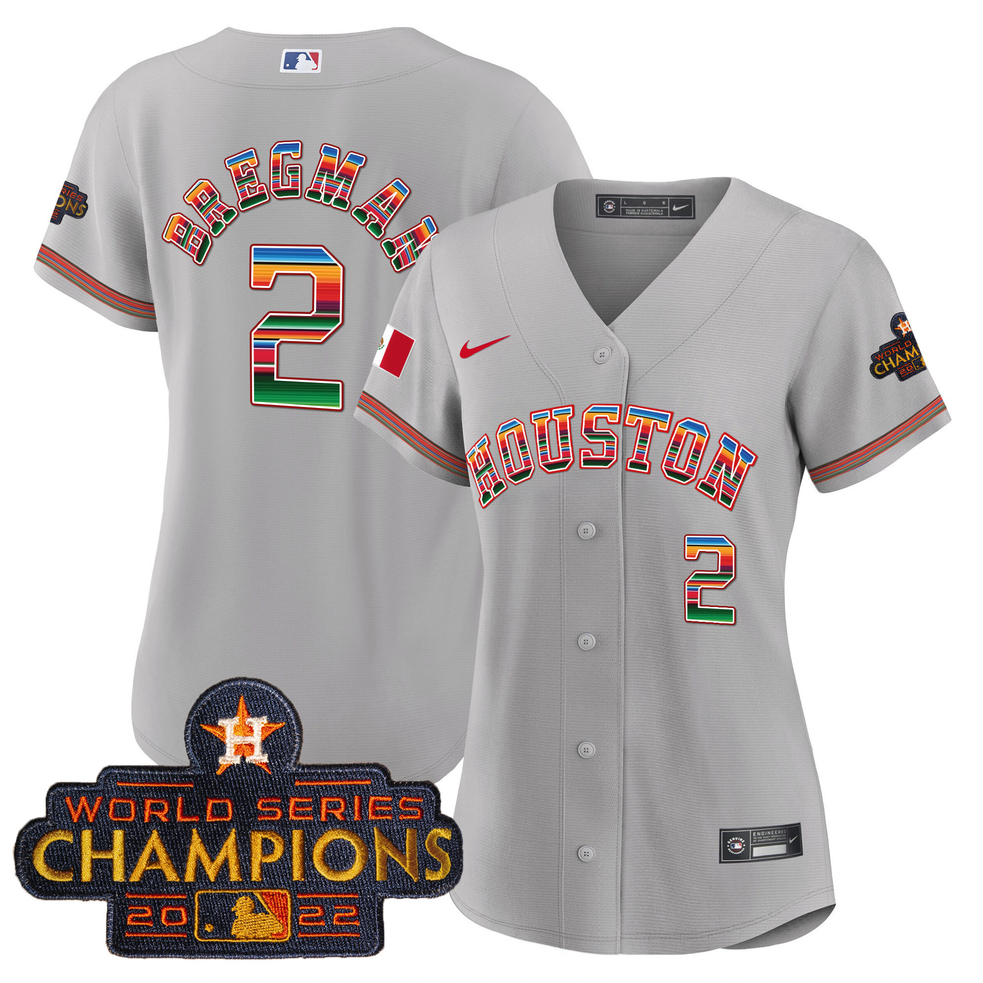Women's Astros Mexico Baseball Limited Jersey V2 - All Stitched - Image 26
