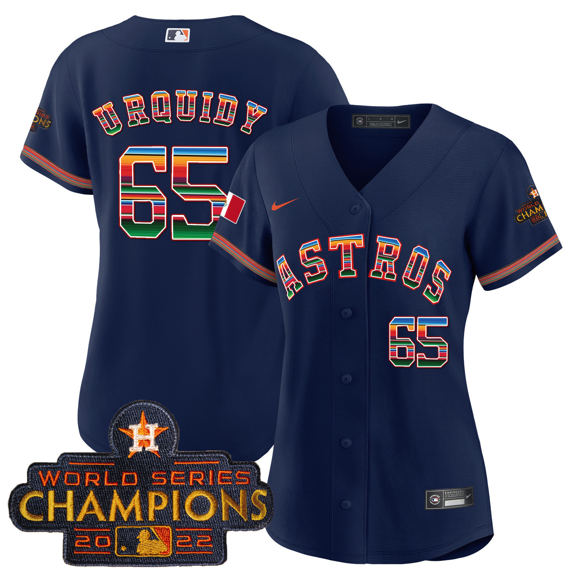 Women's Astros Mexico Baseball Limited Jersey V2 - All Stitched - Image 7