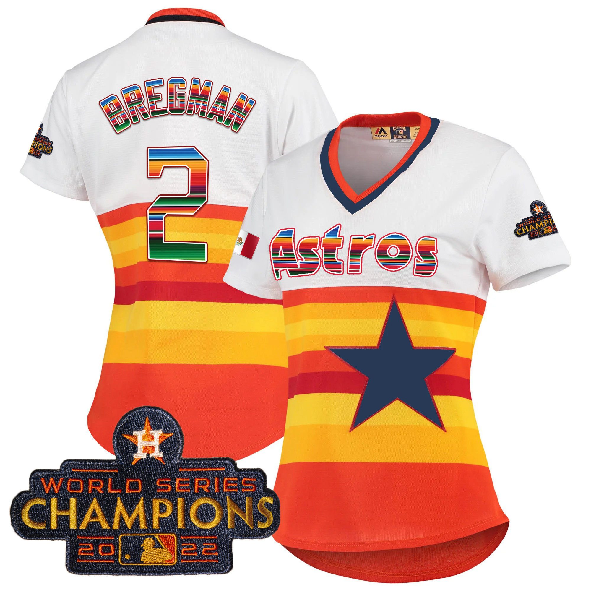 Women's Astros Mexico Baseball Limited Jersey V2 - All Stitched - Image 10
