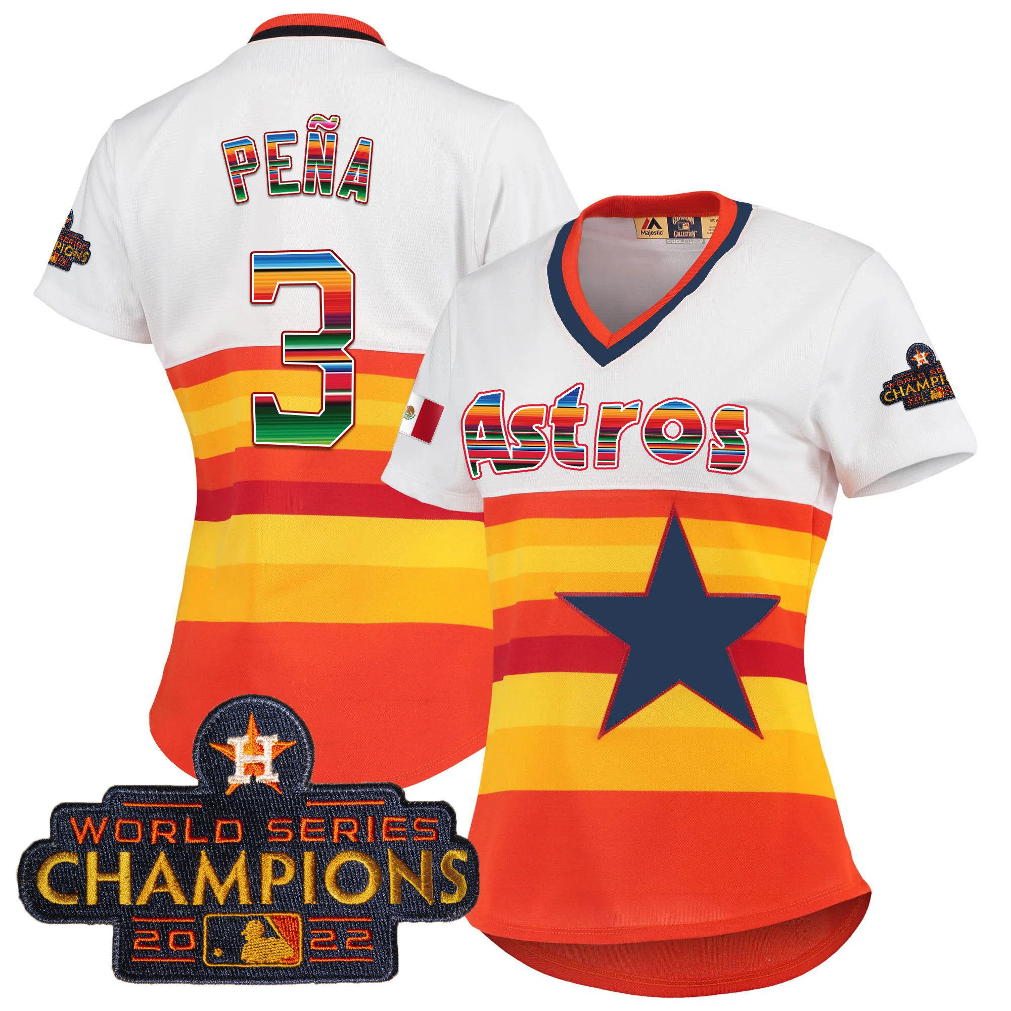 Women's Astros Mexico Baseball Limited Jersey V2 - All Stitched - Image 9