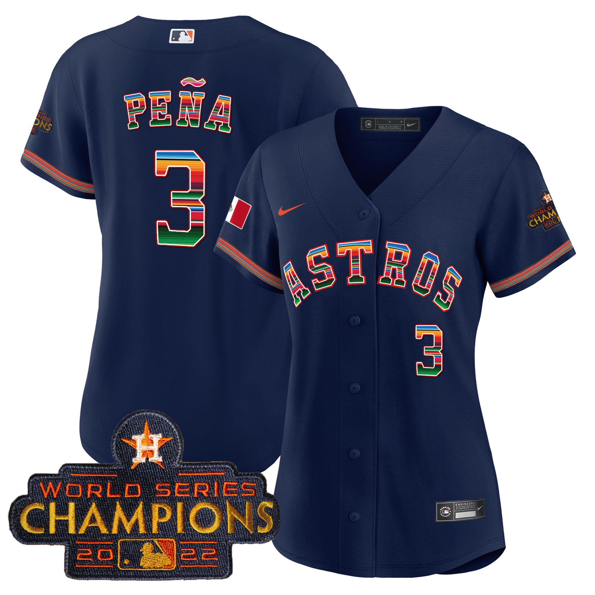 Women's Astros Mexico Baseball Limited Jersey V2 - All Stitched