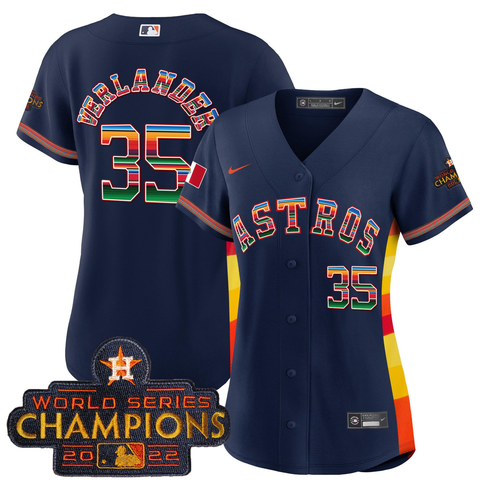 Women's Astros Mexico Baseball Limited Jersey V2 - All Stitched - Image 37