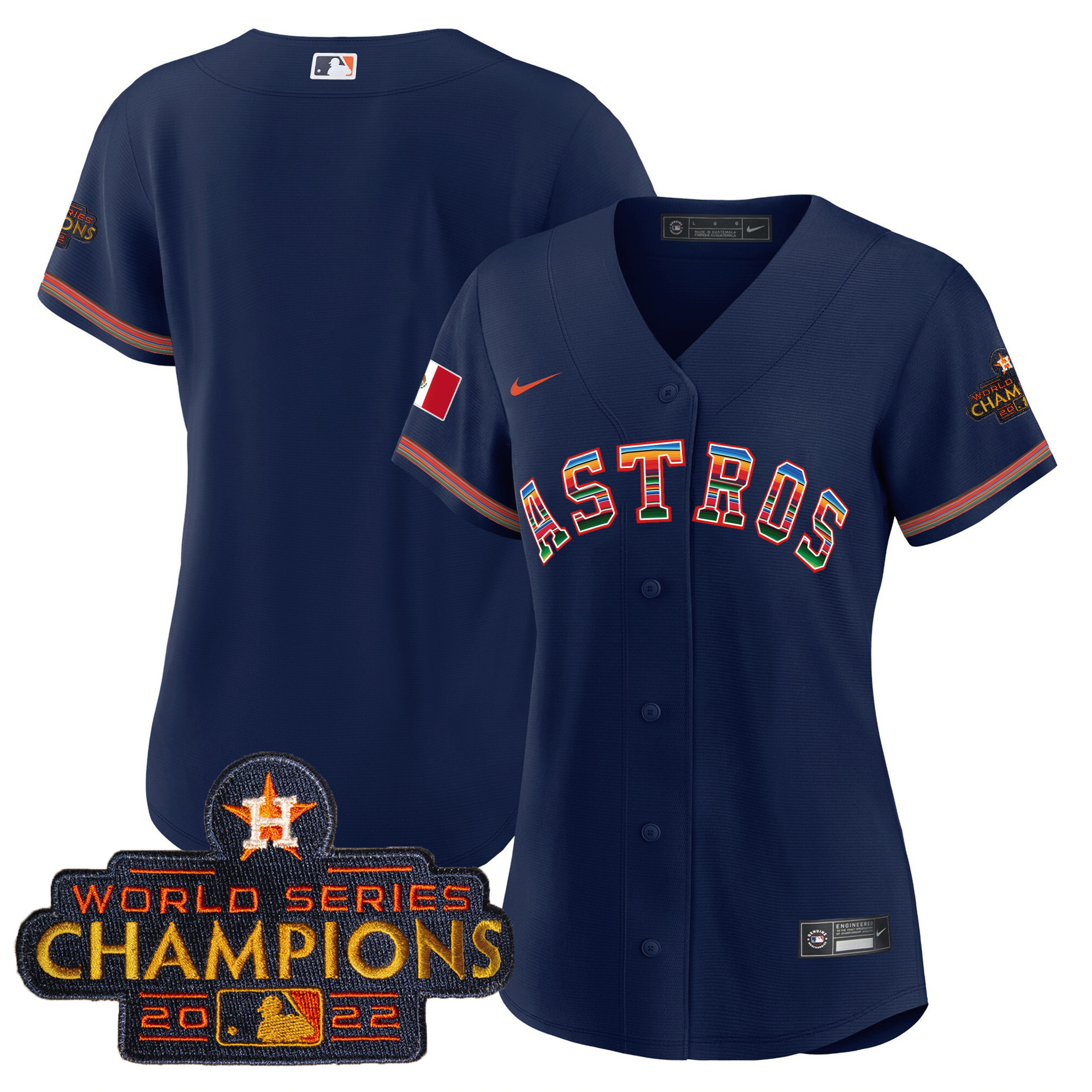 Women's Astros Mexico Baseball Limited Jersey V2 - All Stitched - Image 8