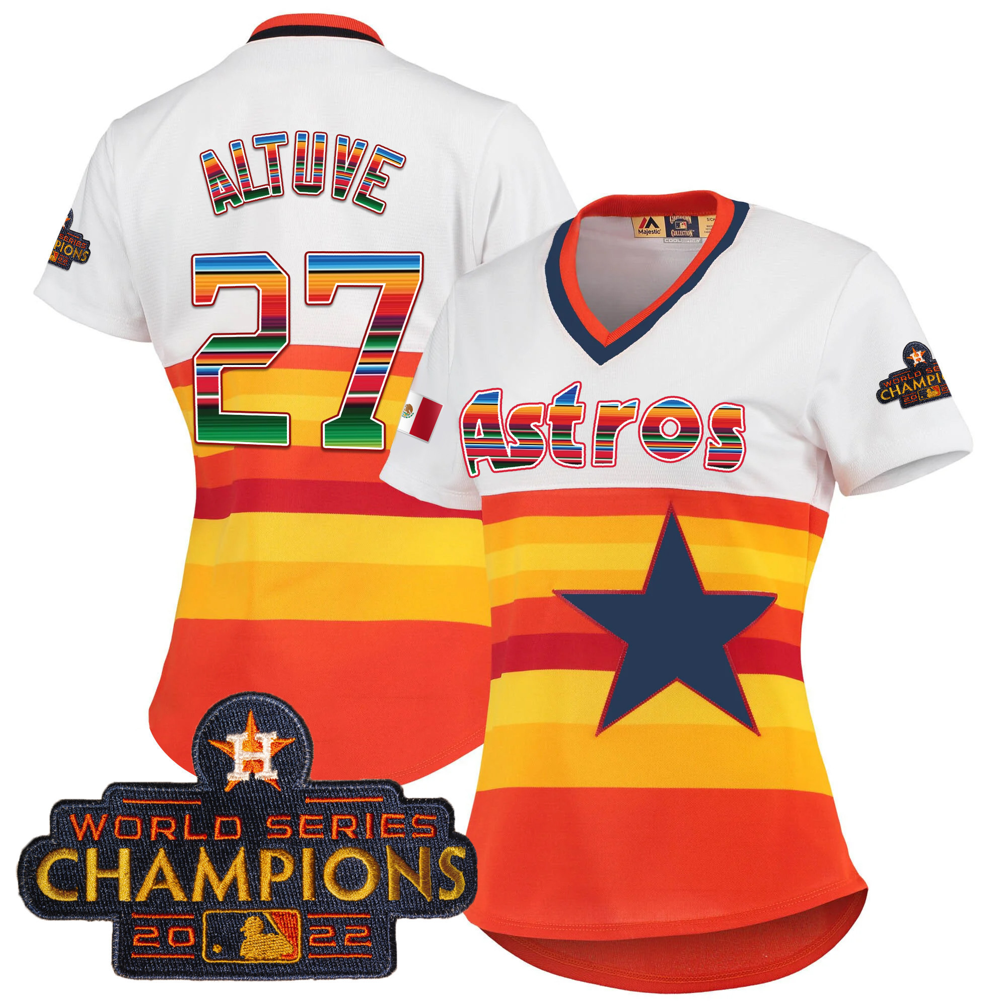 Women's Astros Mexico Baseball Limited Jersey V2 - All Stitched - Image 11