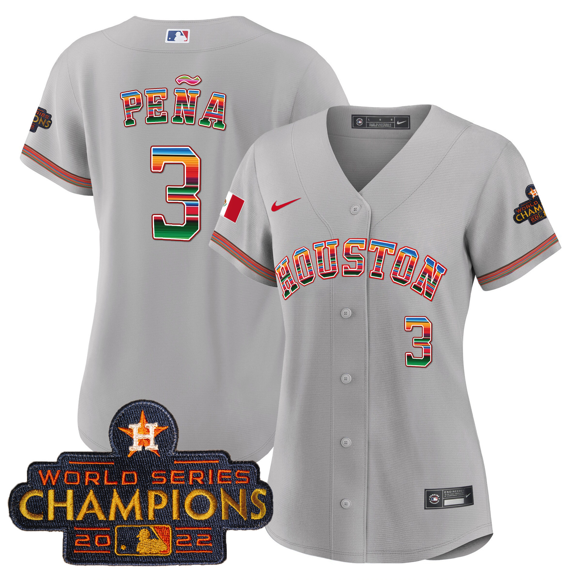 Women's Astros Mexico Baseball Limited Jersey V2 - All Stitched - Image 25