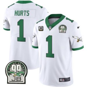 Men's Eagles Jerome Brown Retired Patch Gold & Kelly Jersey - All Stitched