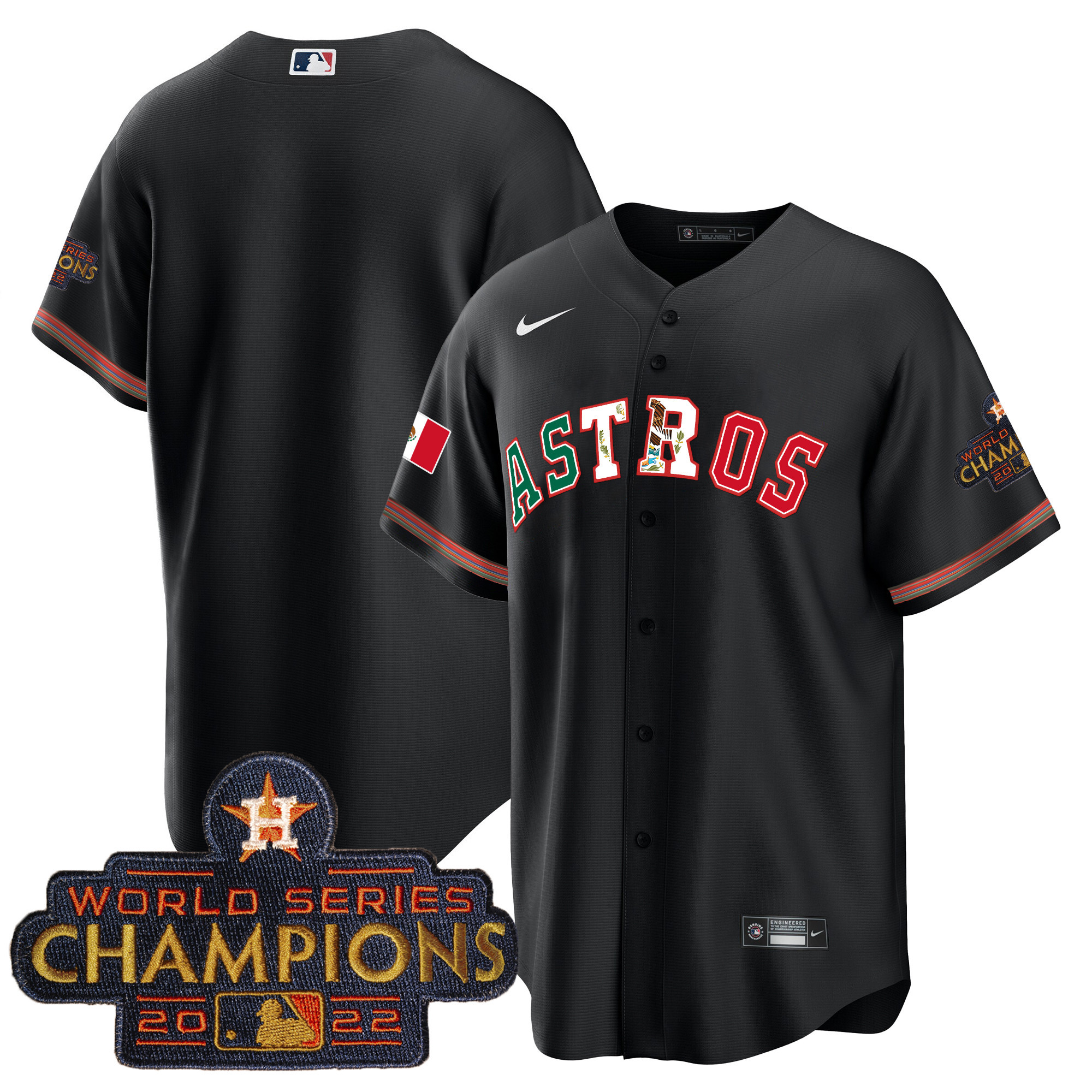 Men's Astros Mexico Cool Base Limited Jersey V3 - All Stitched - Image 8