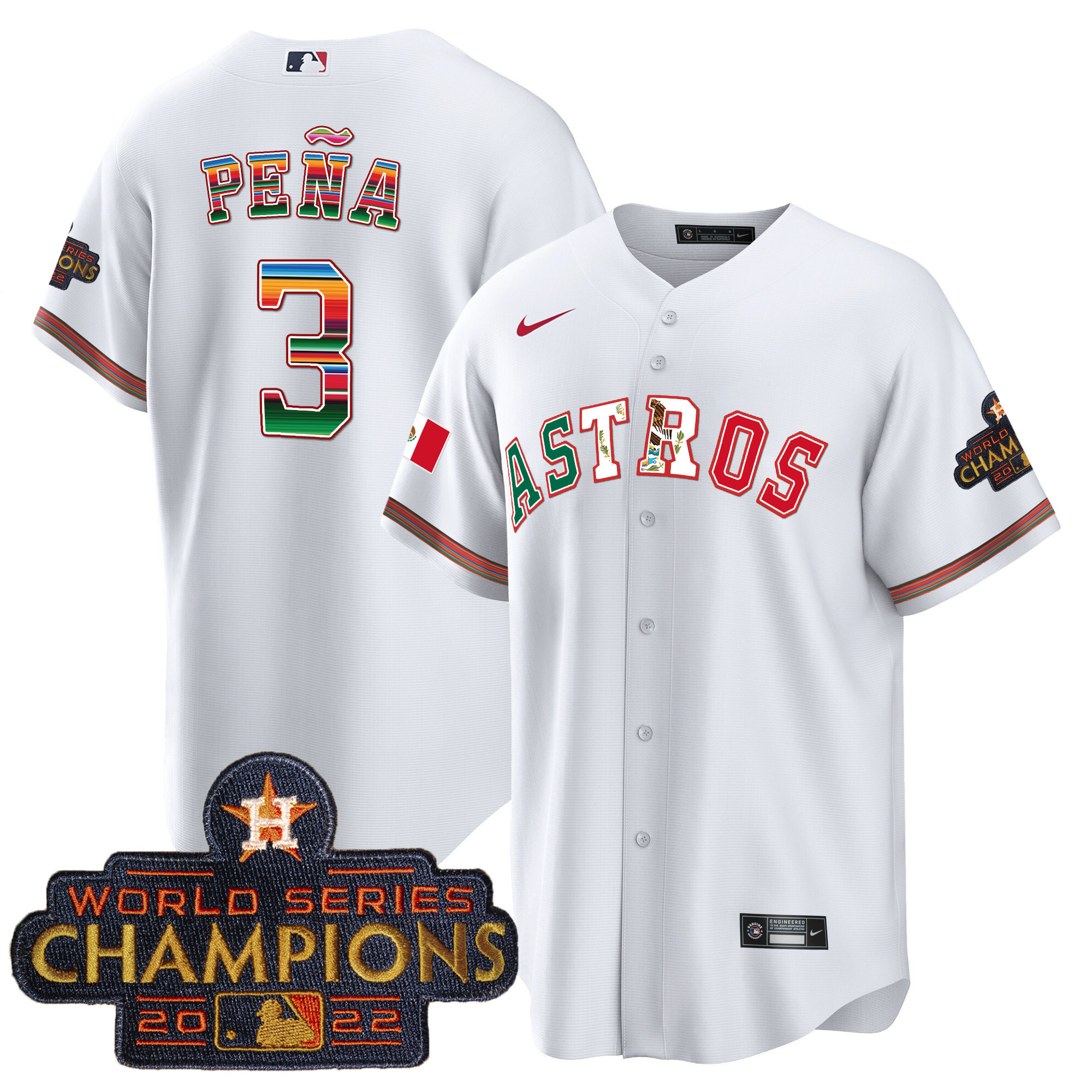 Men's Astros Mexico Cool Base Limited Jersey V3 - All Stitched - Image 9
