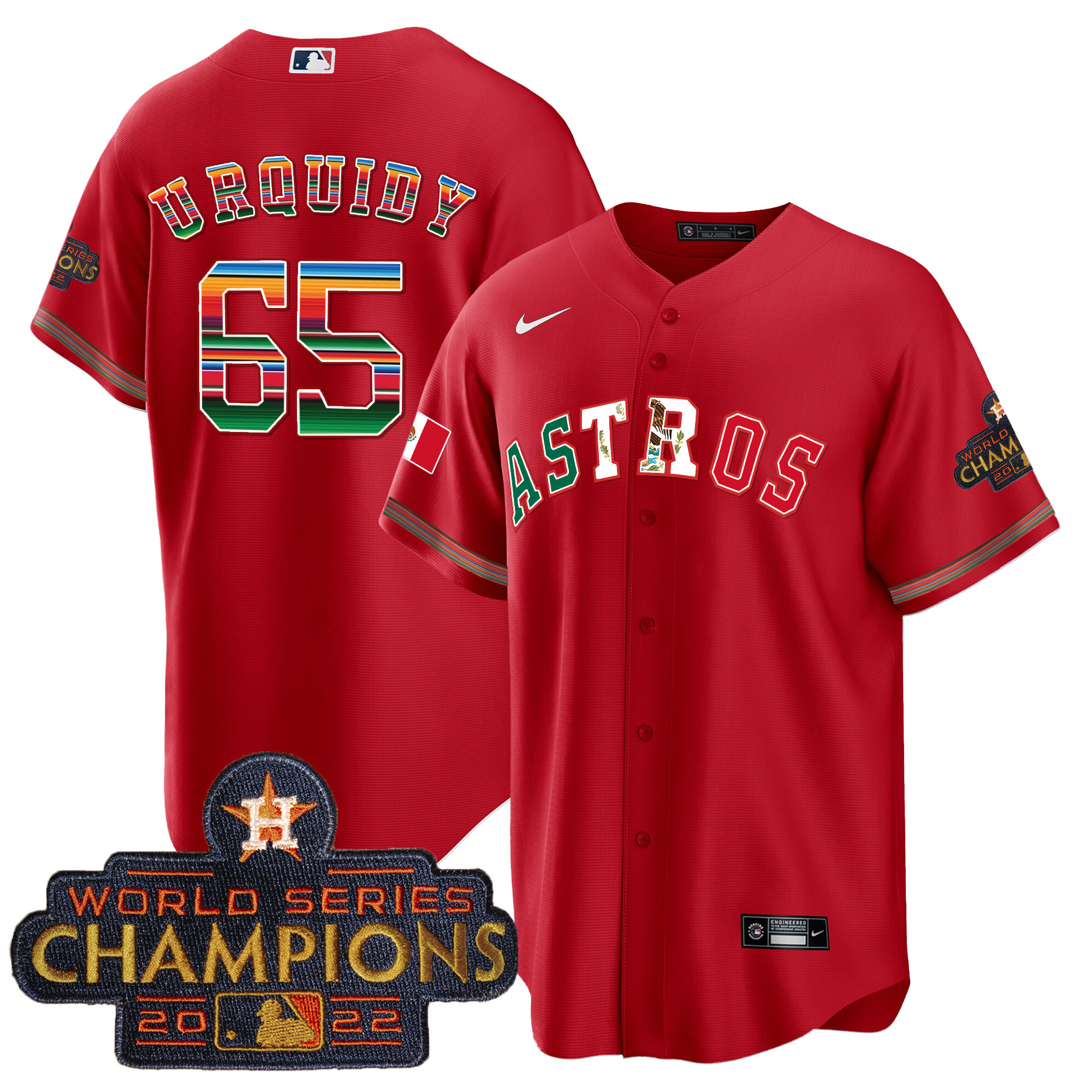 Men's Astros Mexico Cool Base Limited Jersey V3 - All Stitched - Image 39