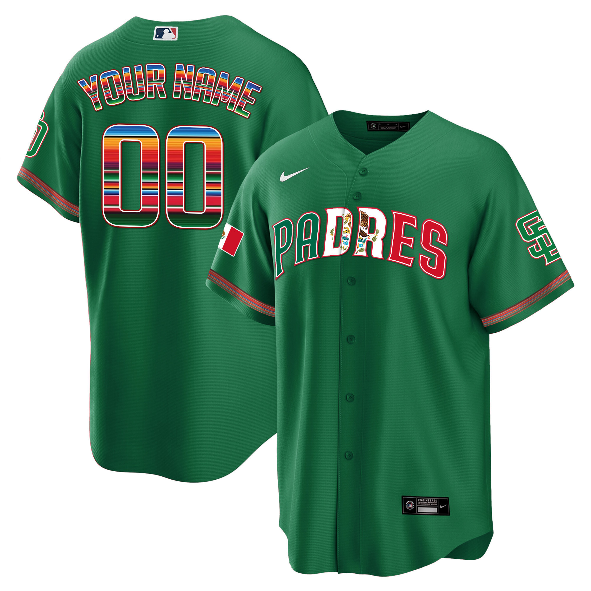 San Diego Padres Mexico Cool Base Limited Custom Jersey V2 - All Stitched - Image 4