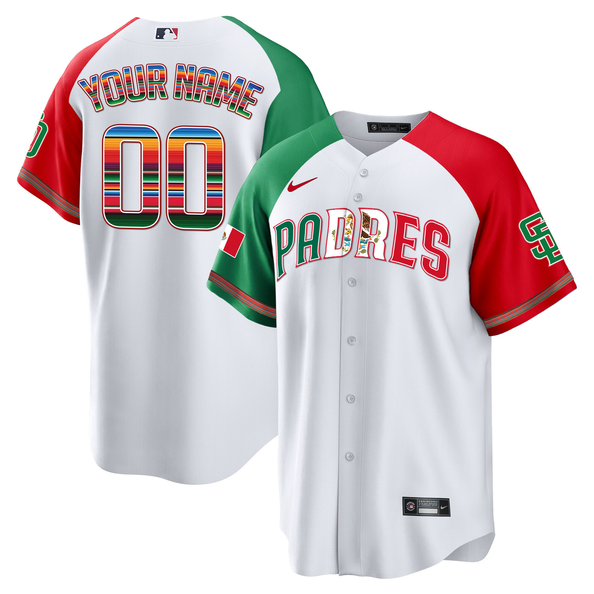 San Diego Padres Mexico Cool Base Limited Custom Jersey V2 - All Stitched - Image 5