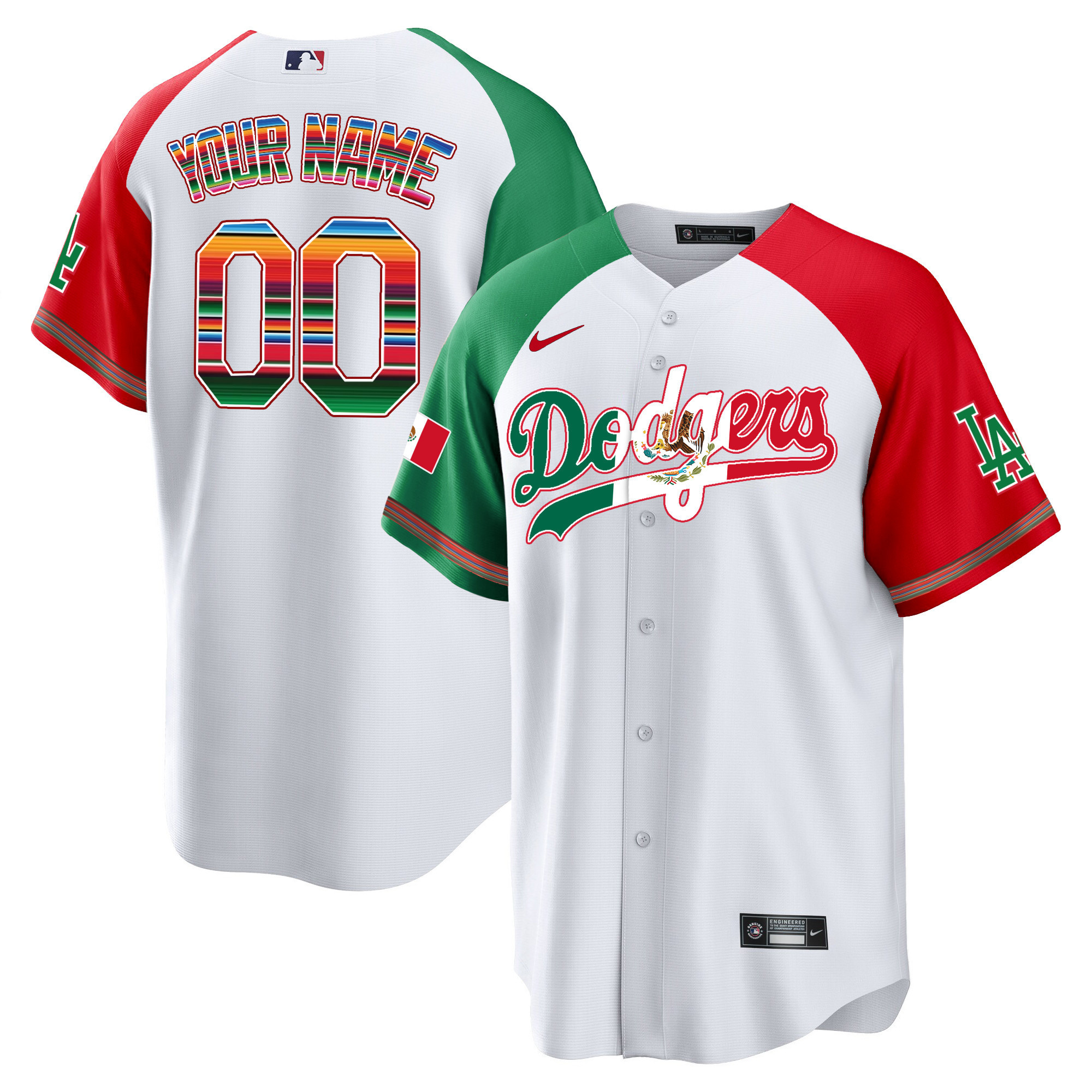 Dodgers Mexico Cool Base Limited Custom Jersey V4 - All Stitched - Image 4