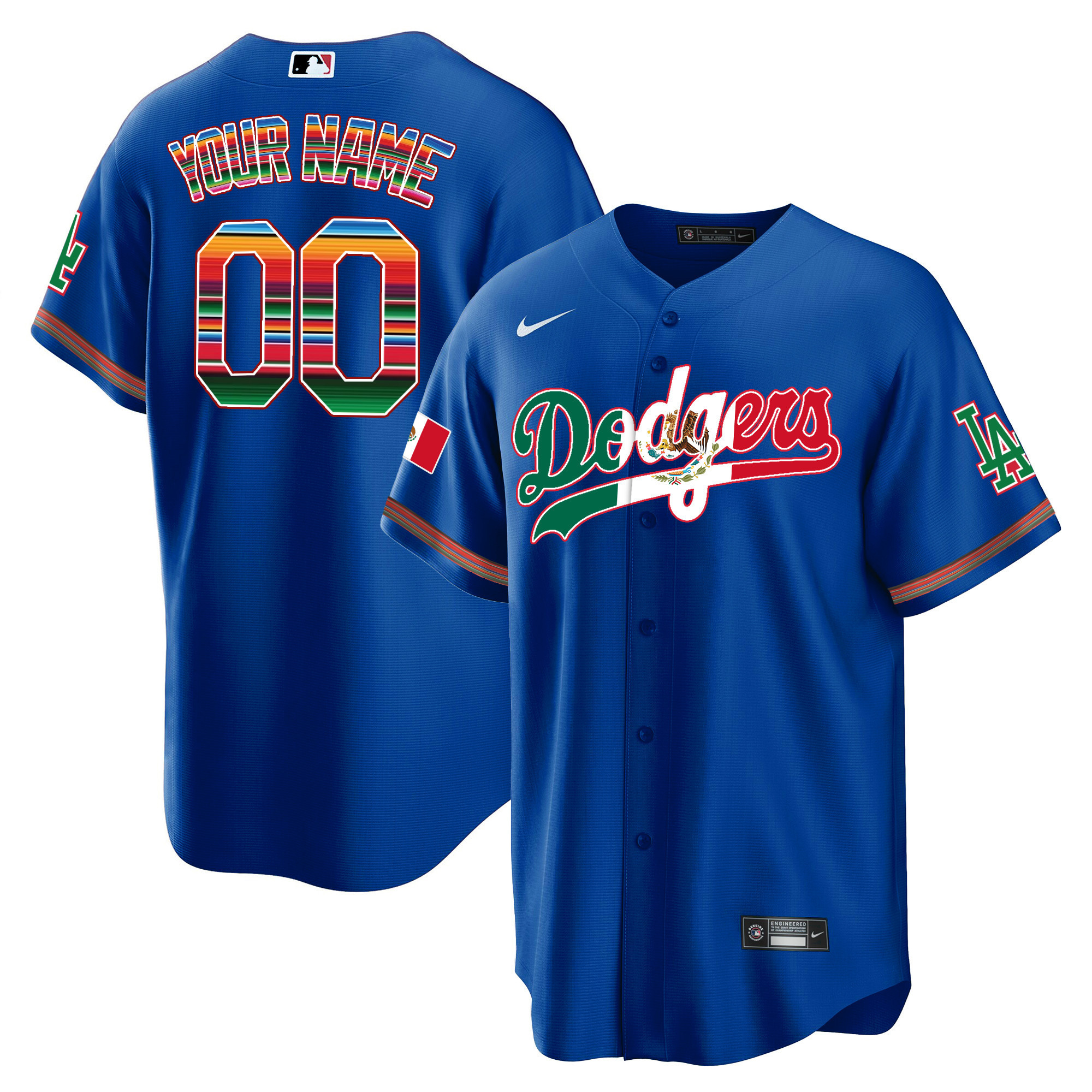 Dodgers Mexico Cool Base Limited Custom Jersey V4 - All Stitched - Image 2