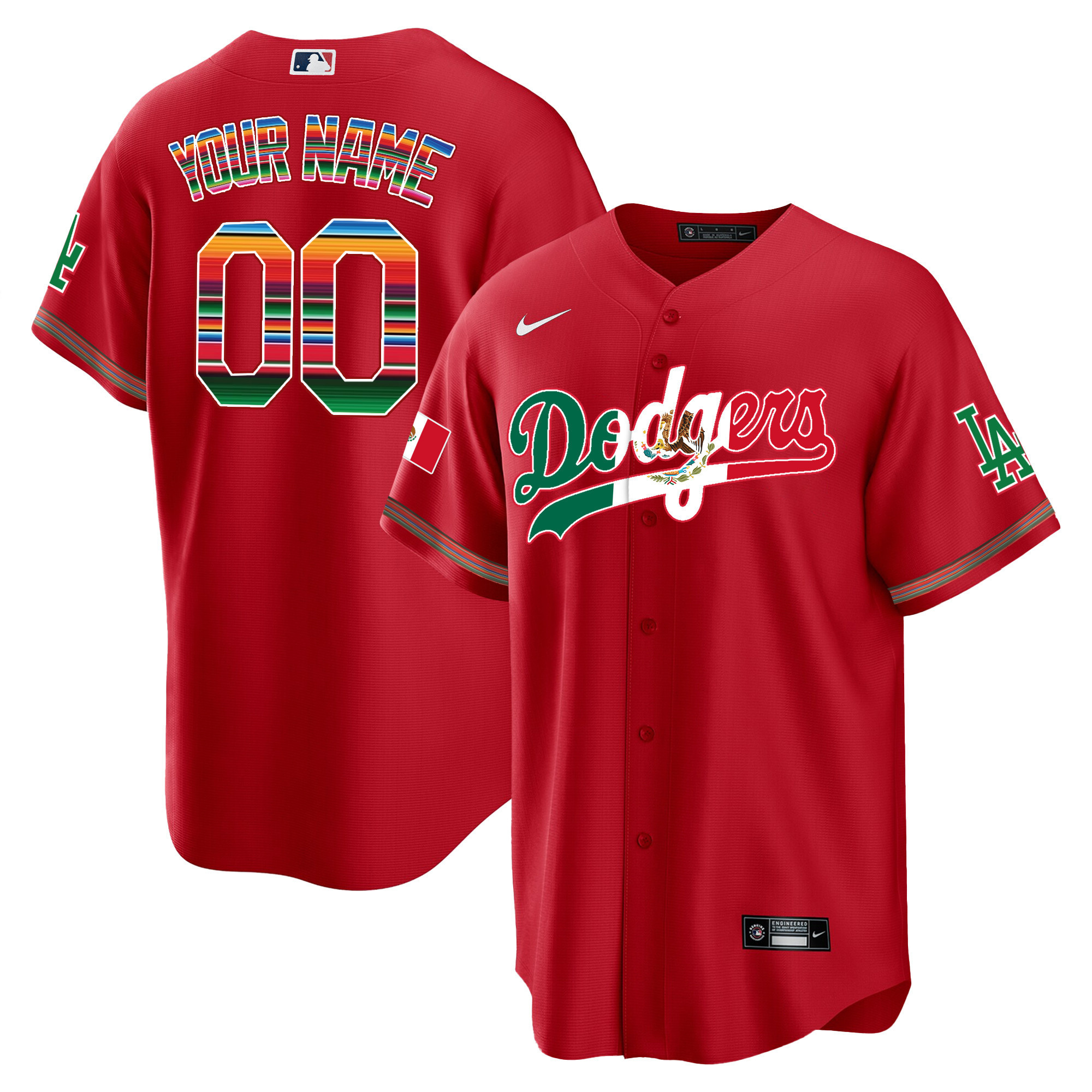 Dodgers Mexico Cool Base Limited Custom Jersey V4 - All Stitched - Image 6