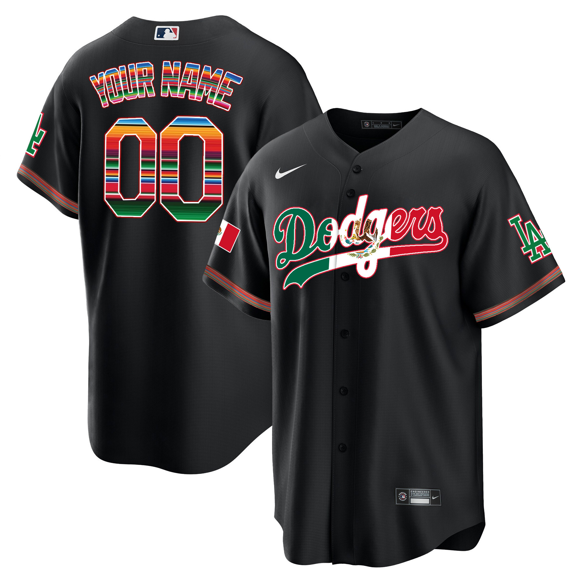 Dodgers Mexico Cool Base Limited Custom Jersey V4 - All Stitched - Image 3