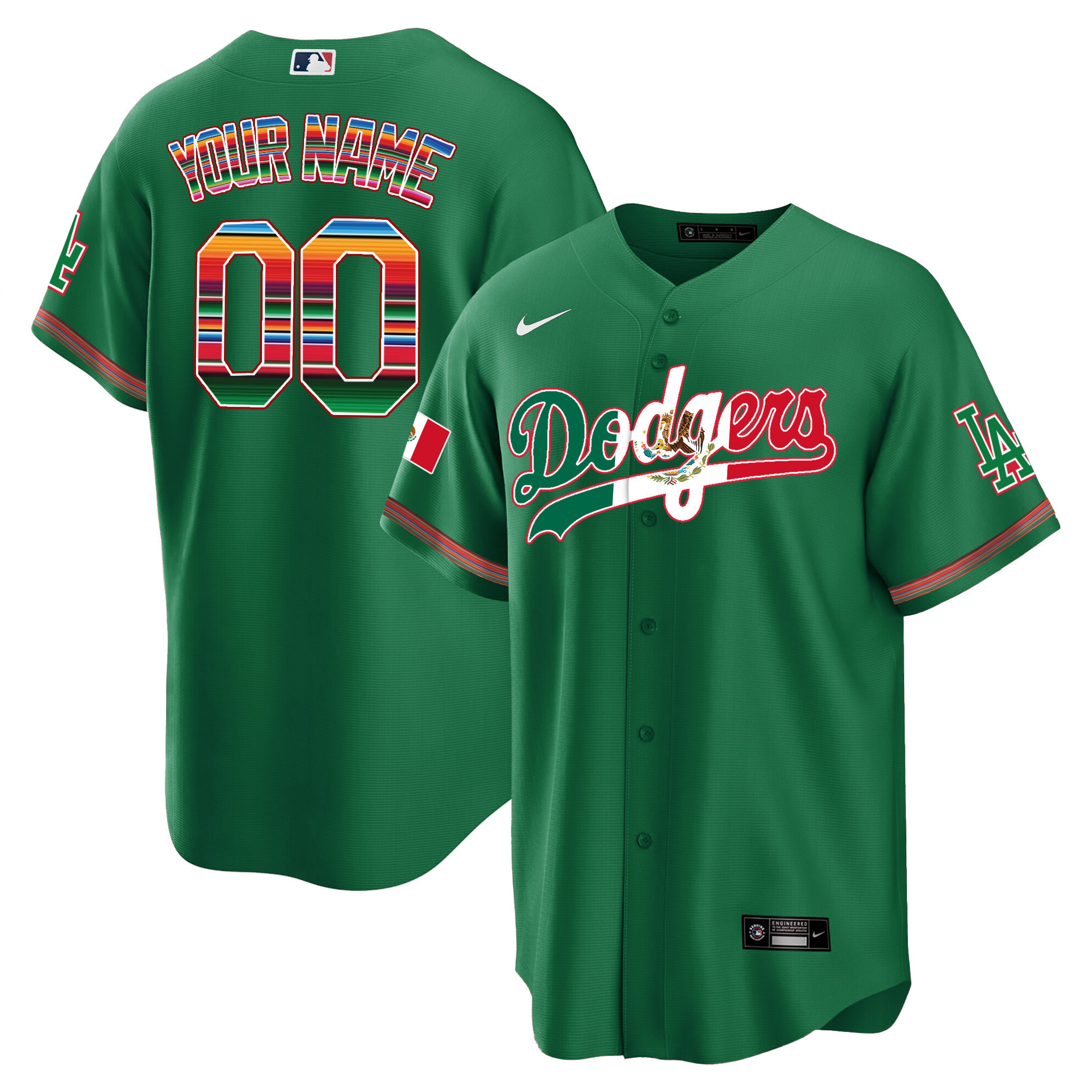 Dodgers Mexico Cool Base Limited Custom Jersey V4 - All Stitched - Image 5
