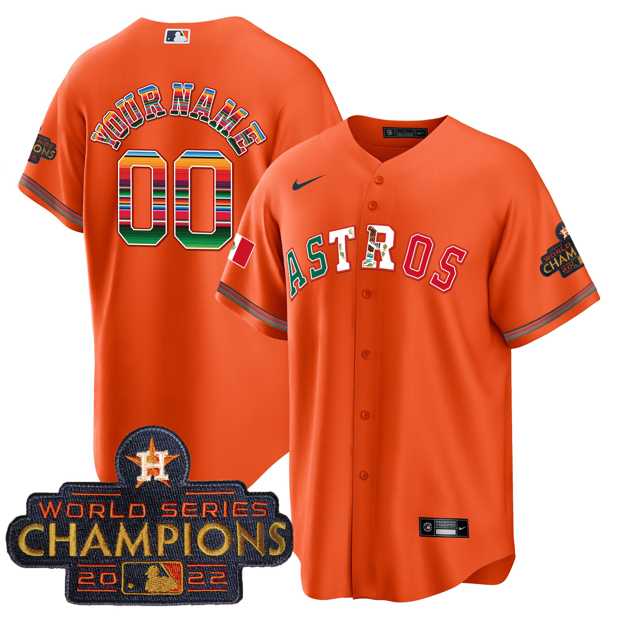 Astros Mexico Cool Base Limited Custom Jersey V3 - All Stitched - Image 3