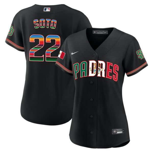Women's San Diego Padres Mexico Cool Base Limited Jersey V2 - All Stitched - Image 10