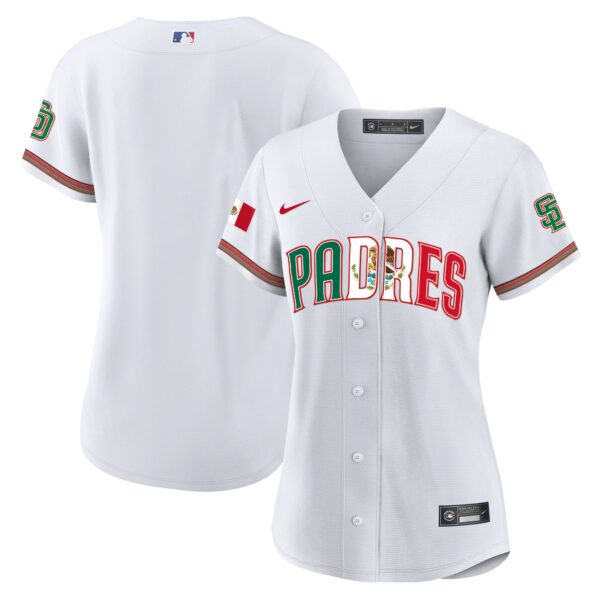Women's San Diego Padres Mexico Cool Base Limited Jersey V2 - All Stitched - Image 7