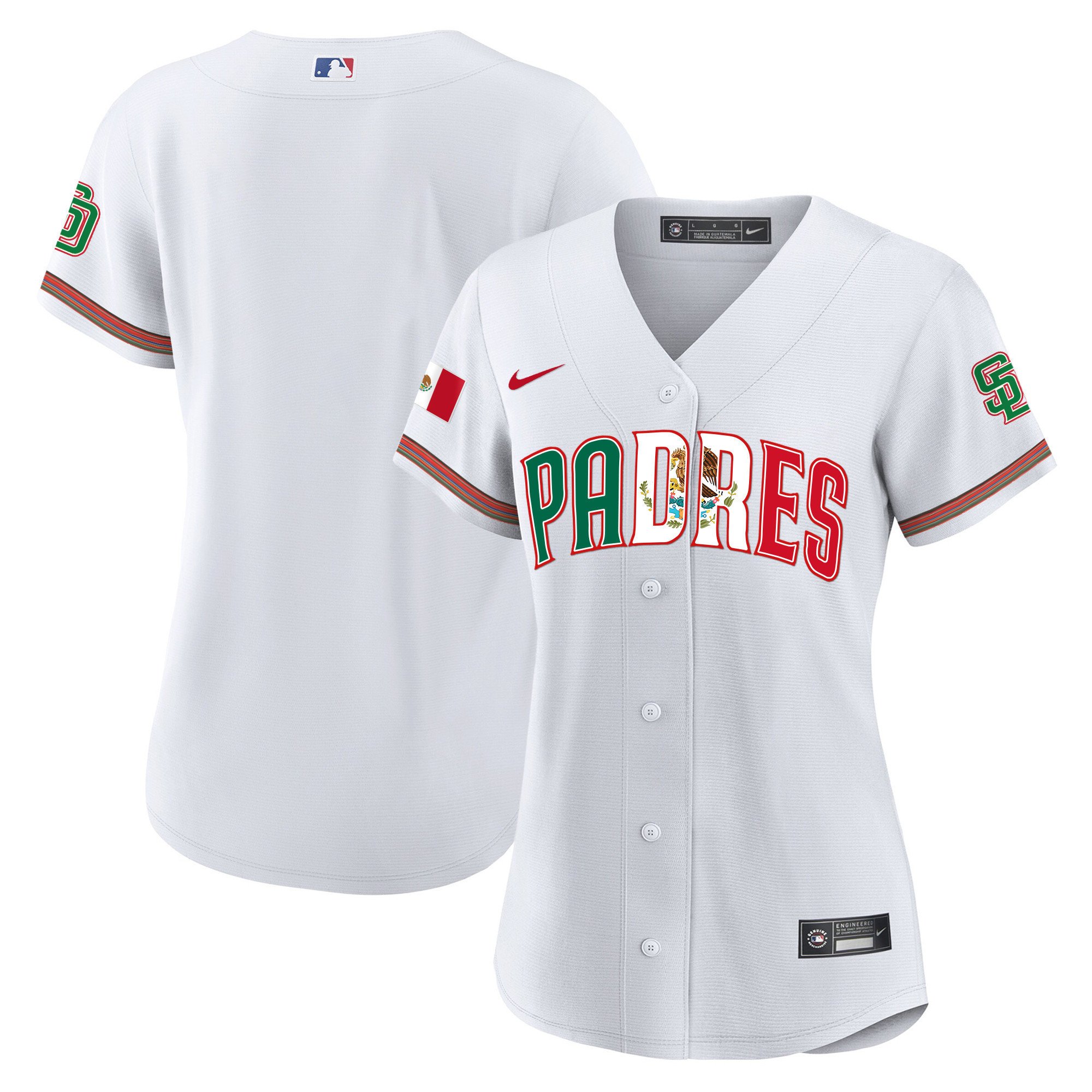 Women's San Diego Padres Mexico Cool Base Limited Jersey V2 - All Stitched - Image 7