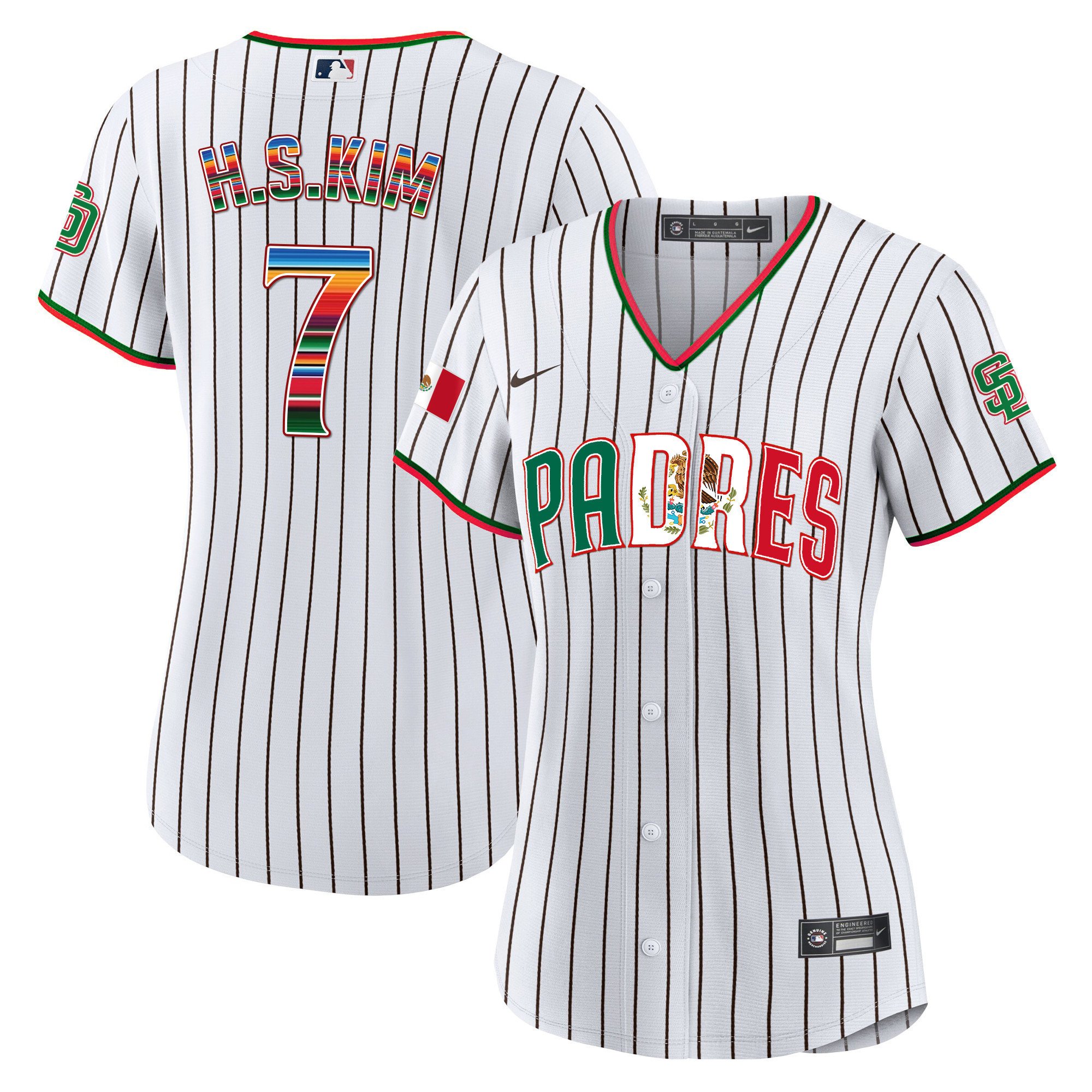 Women's San Diego Padres Mexico Cool Base Limited Jersey V2 - All Stitched - Image 18